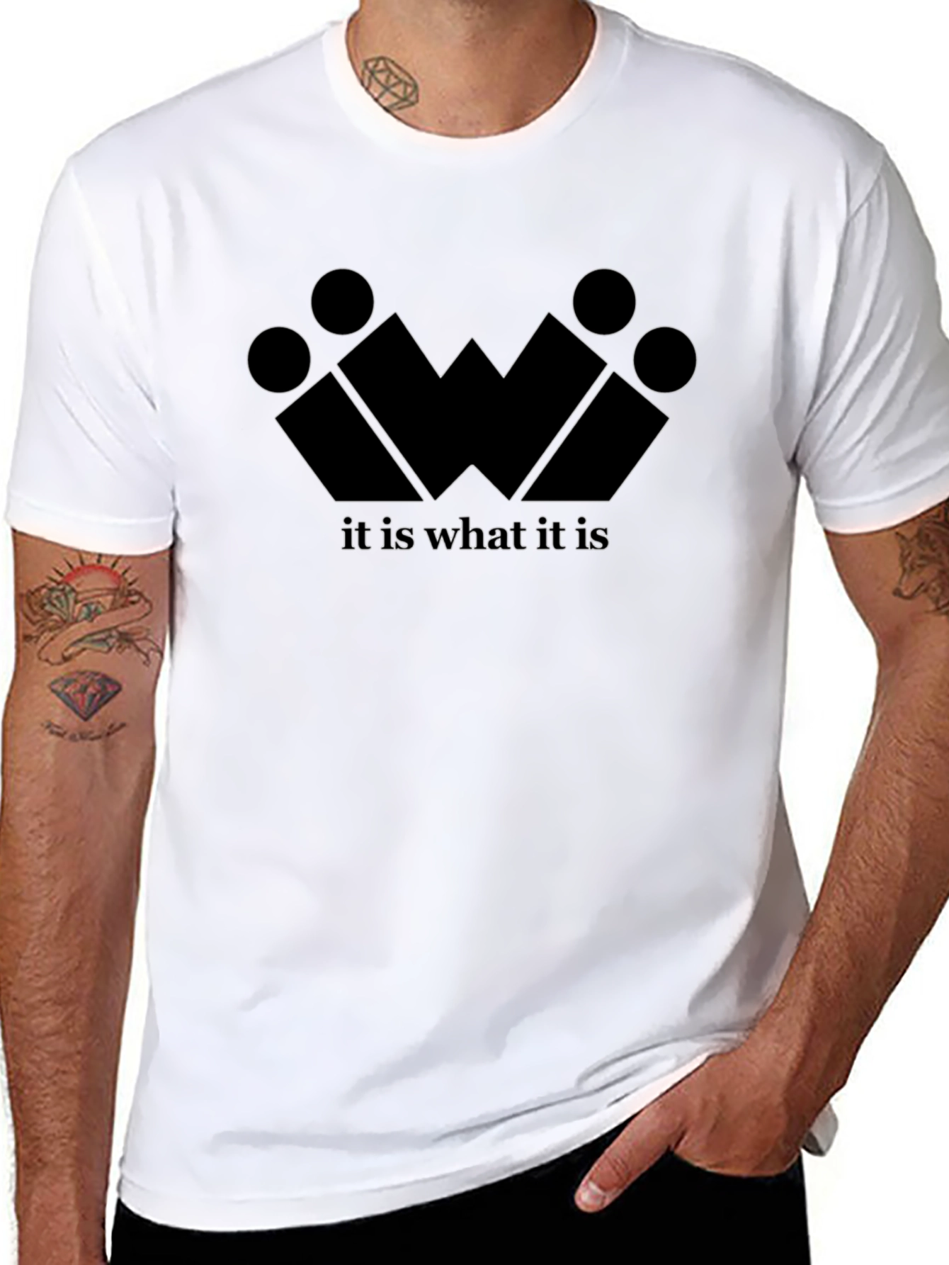 Geometric It Is What It Is Black Tee