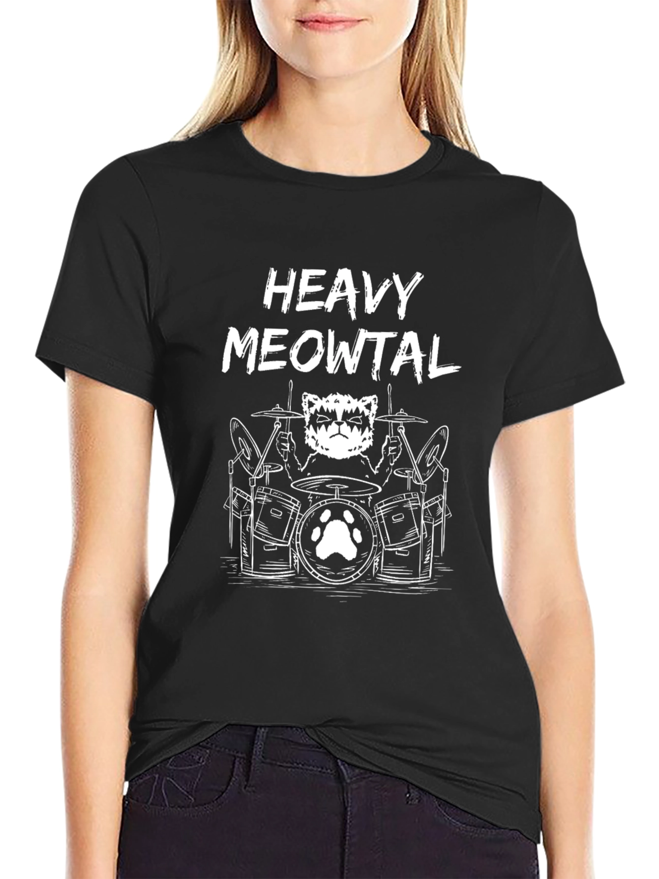 Heavy Meowtal Black T-Shirt