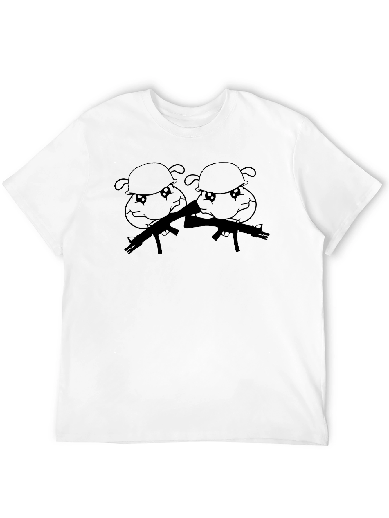 Cartoon Soldier Graphic T-Shirt