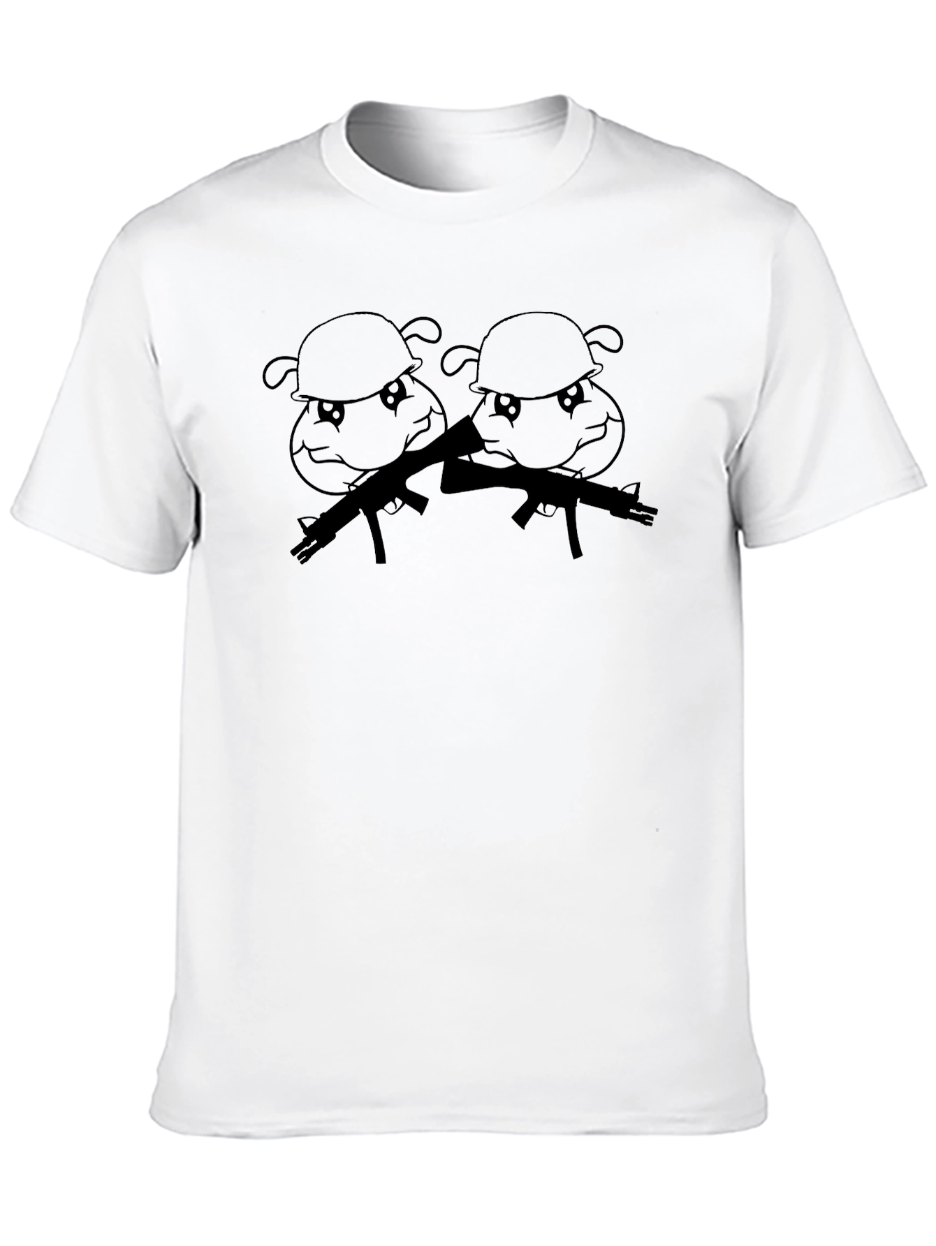 Cartoon Soldier Graphic T-Shirt
