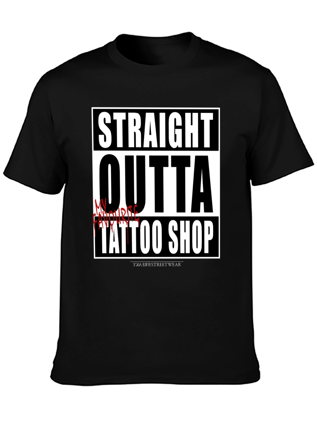 Straight Outta Tattoo Shop T-Shirt - Black