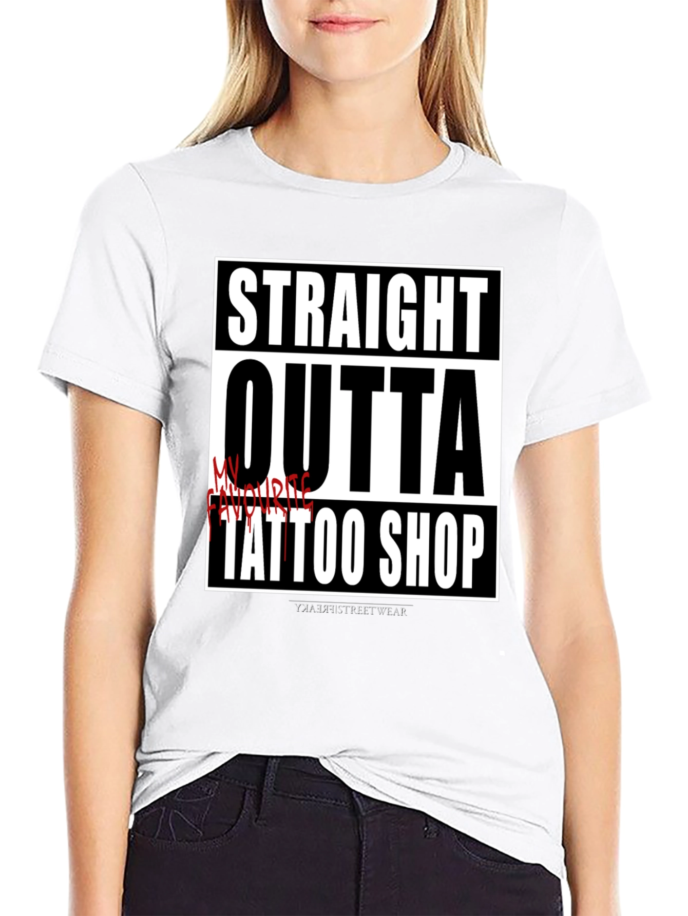 Straight Outta Tattoo Shop T-Shirt - Black