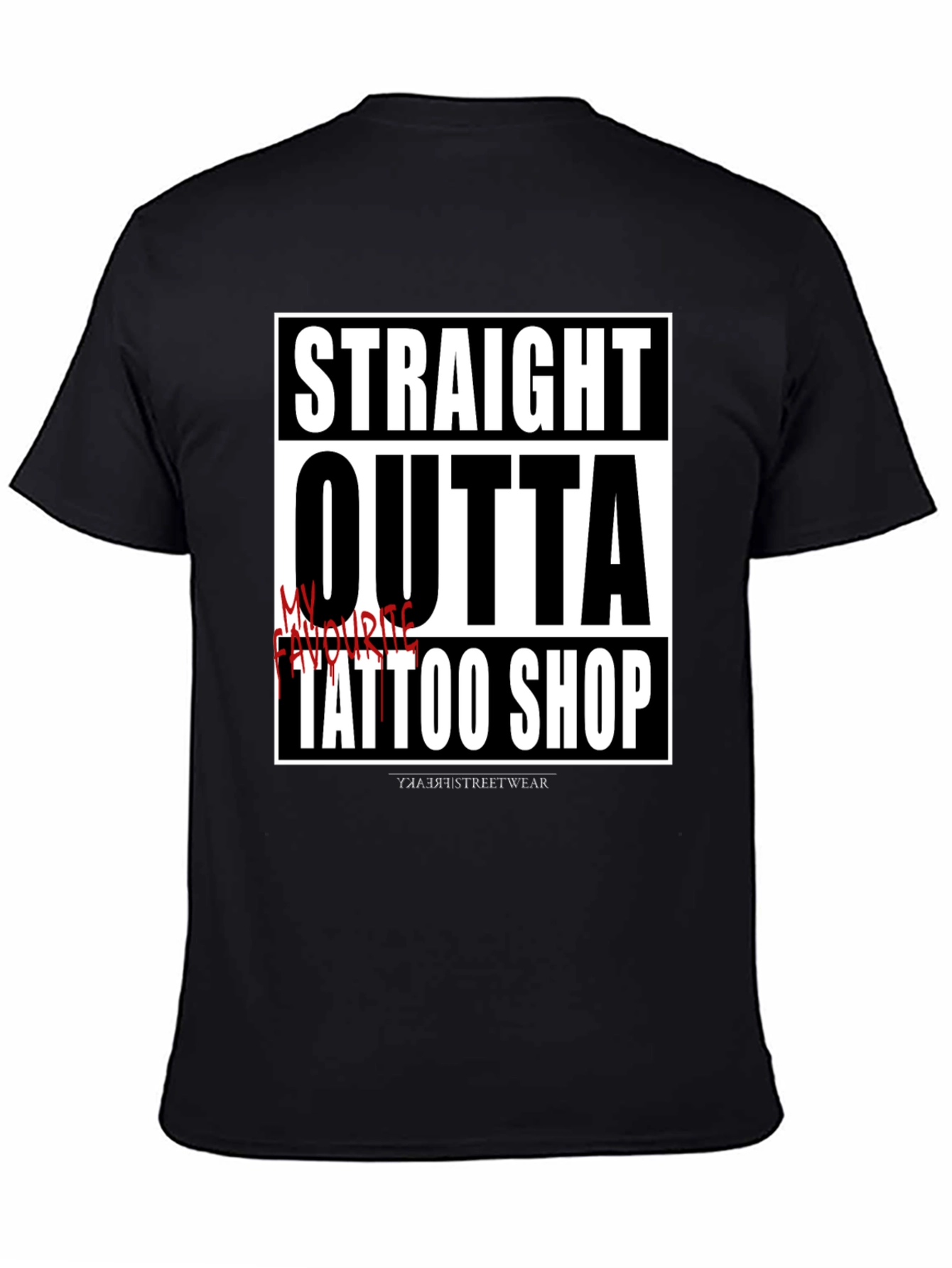 Straight Outta Tattoo Shop T-Shirt - Black