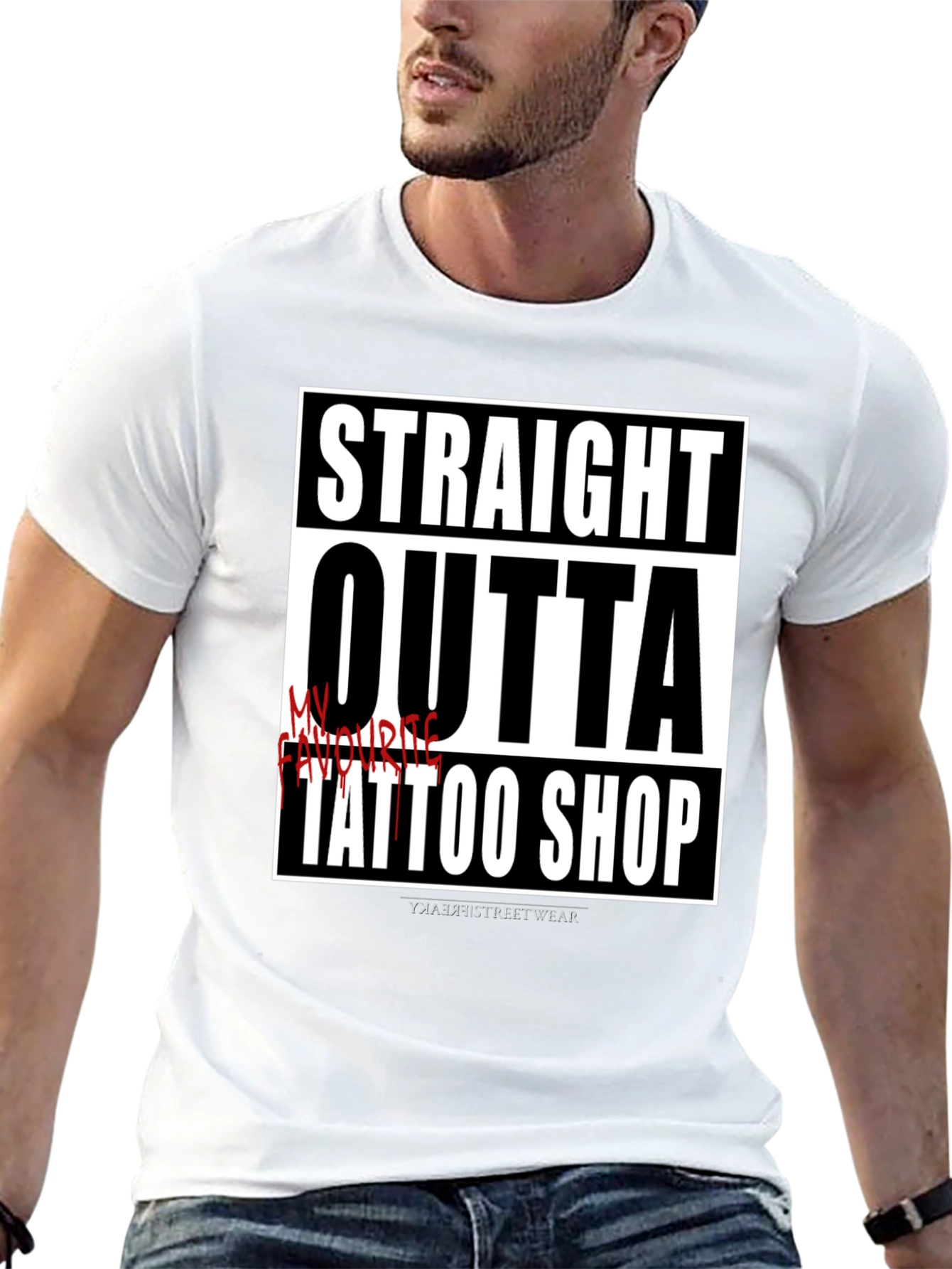 Straight Outta Tattoo Shop T-Shirt - Black