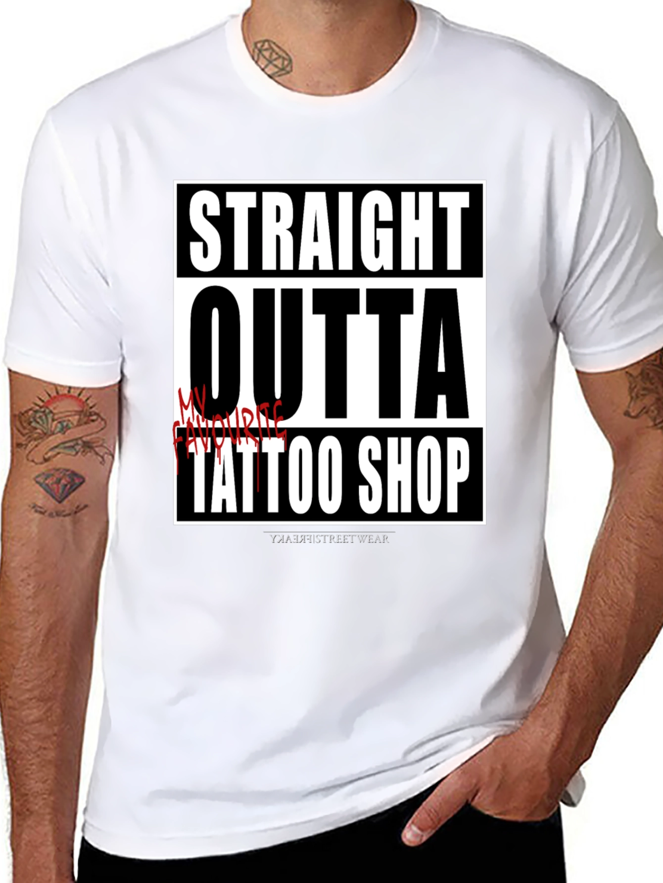 Straight Outta Tattoo Shop T-Shirt - Black