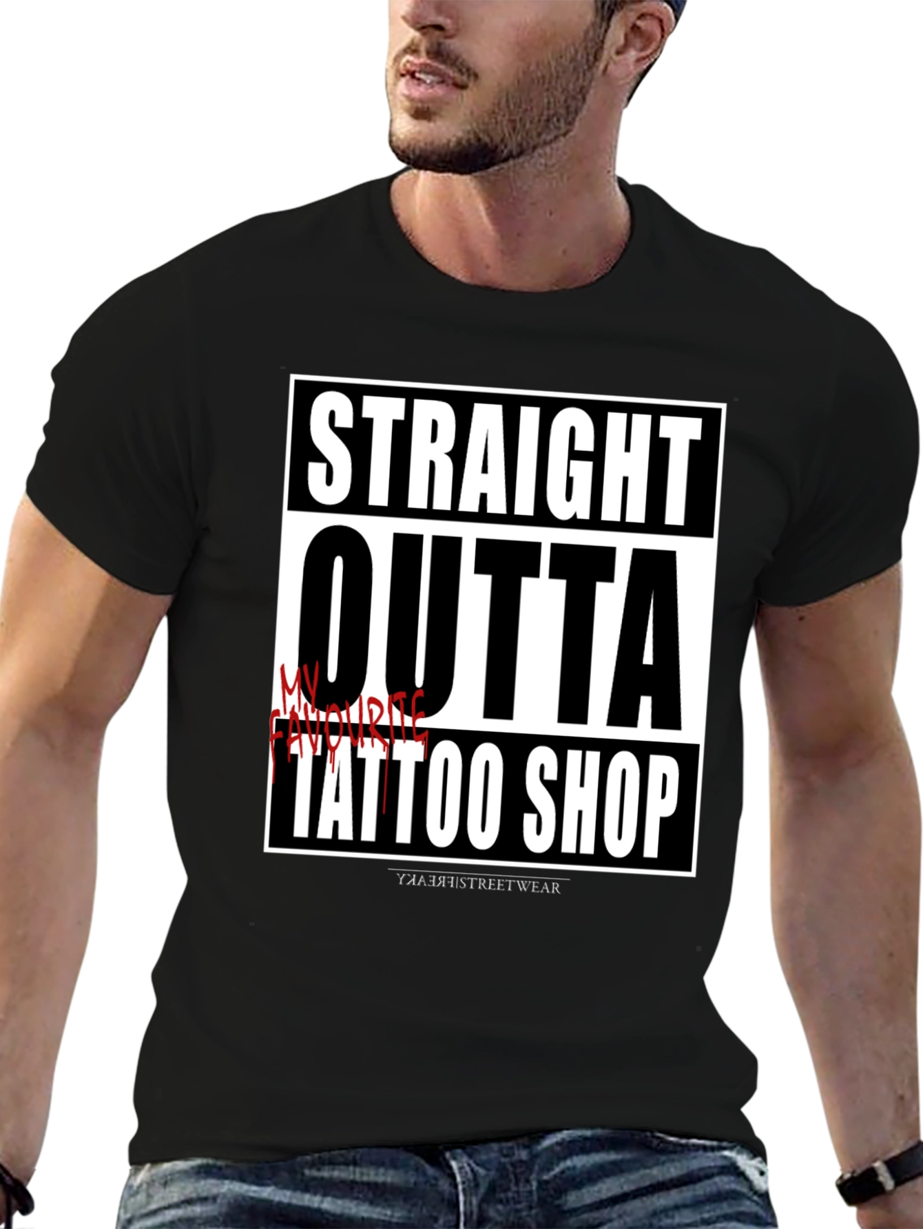 Straight Outta Tattoo Shop T-Shirt - Black