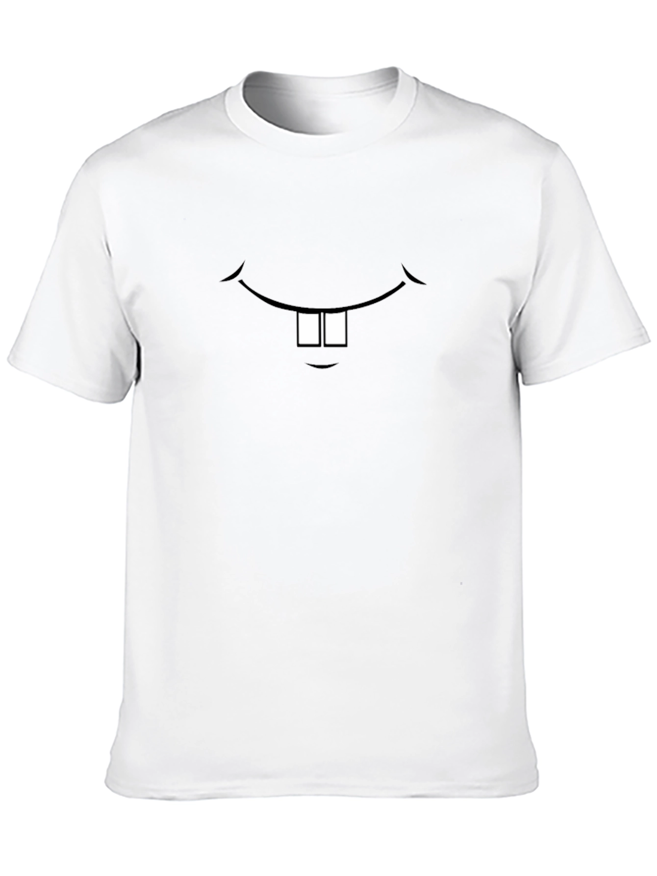 Funny Cartoon Teeth Graphic Black T-Shirt