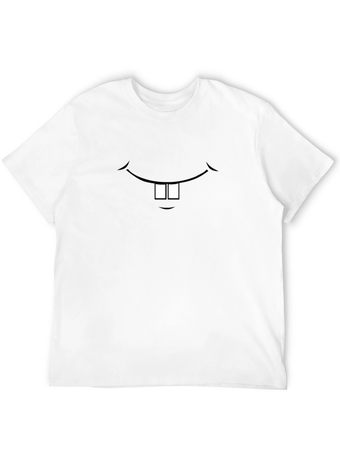 Funny Cartoon Teeth Graphic Black T-Shirt