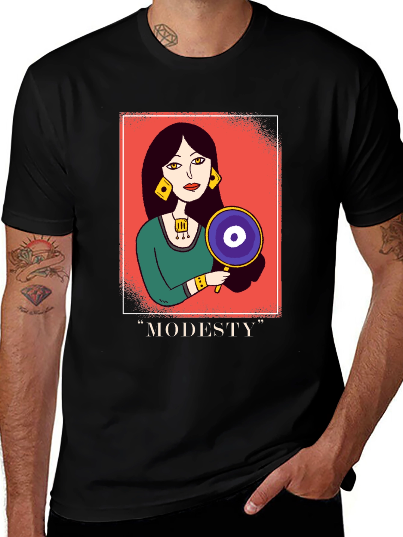 Modesty Graphic Tee - Unisex Black T-Shirt