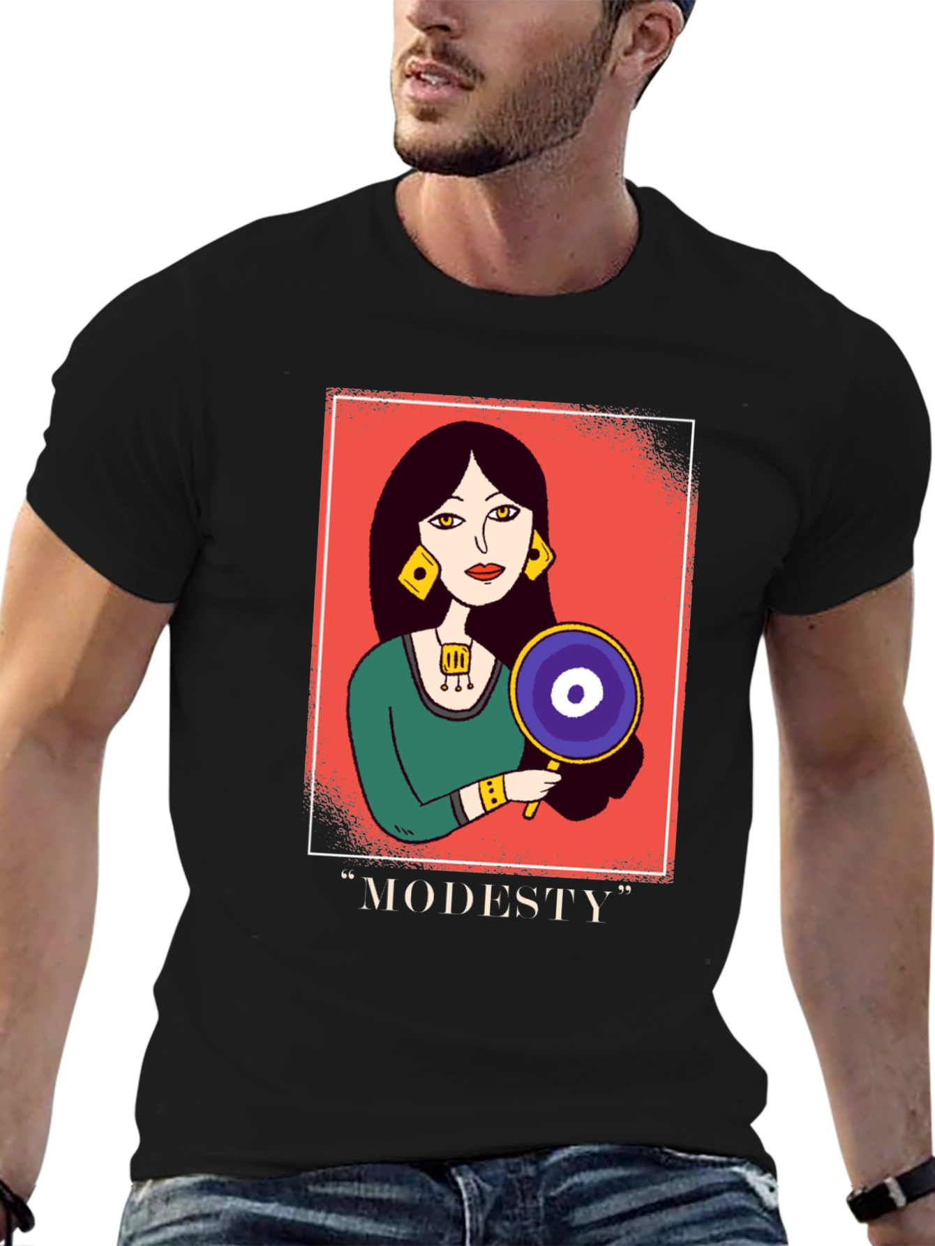 Modesty Graphic Tee - Unisex Black T-Shirt