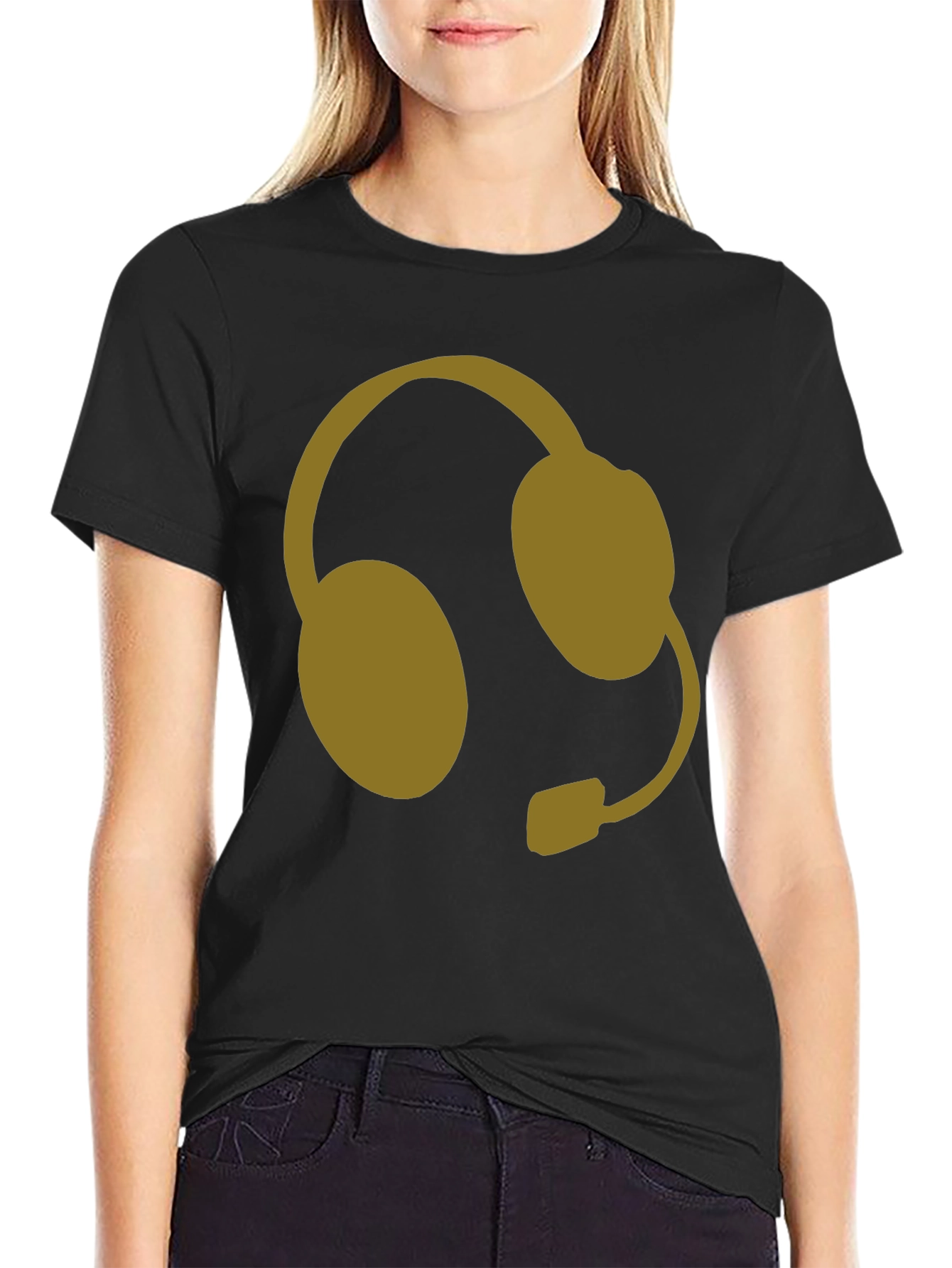 Gamer Headset Graphic T-Shirt - Black