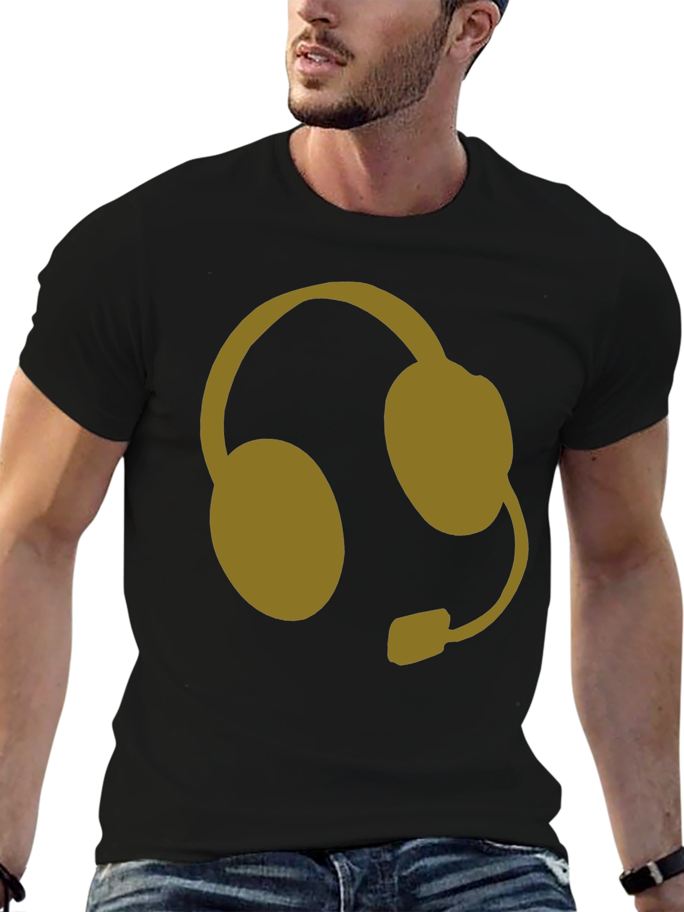 Gamer Headset Graphic T-Shirt - Black