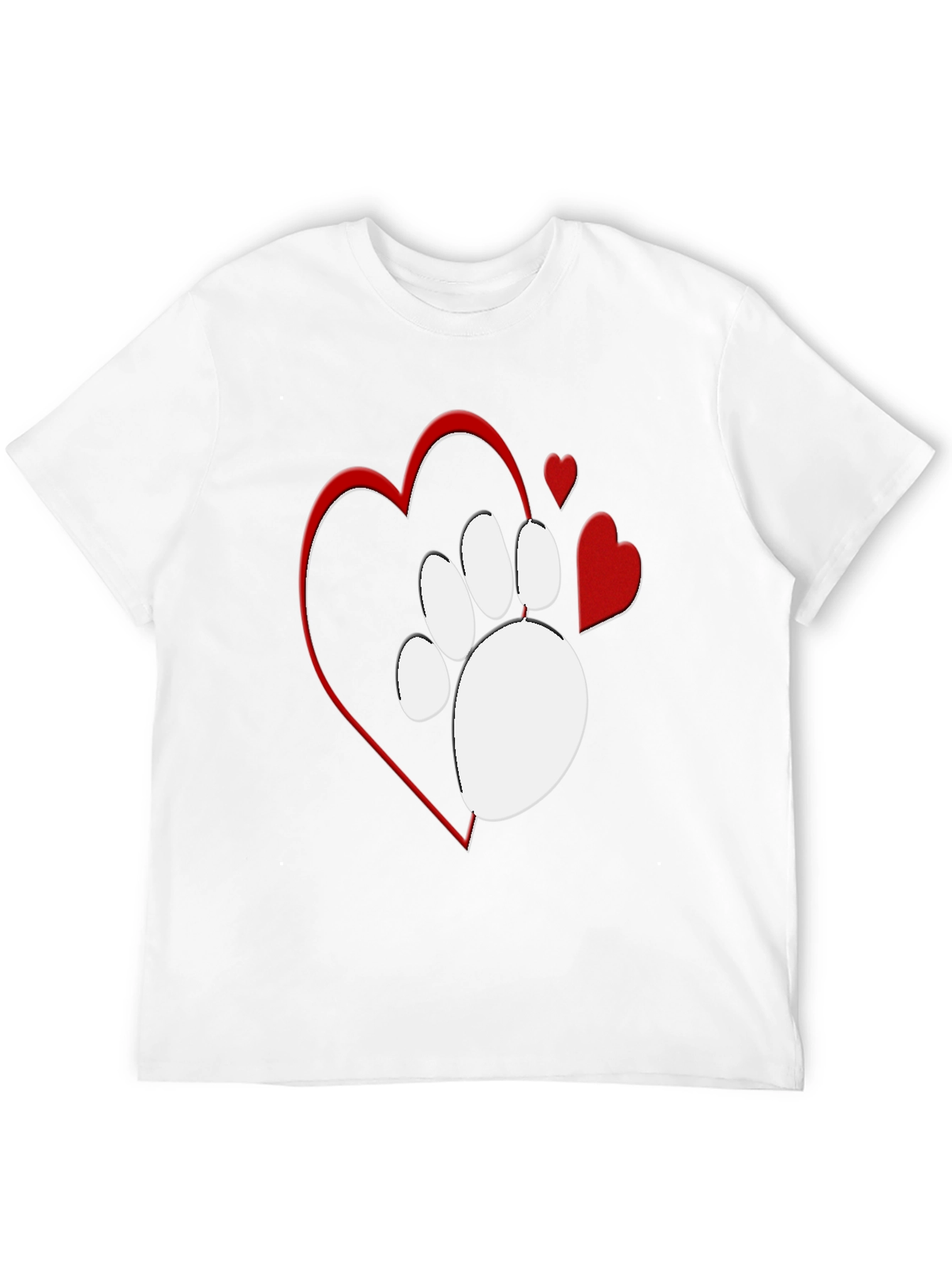 Paw Print Heart T-Shirt - Love Your Pet!