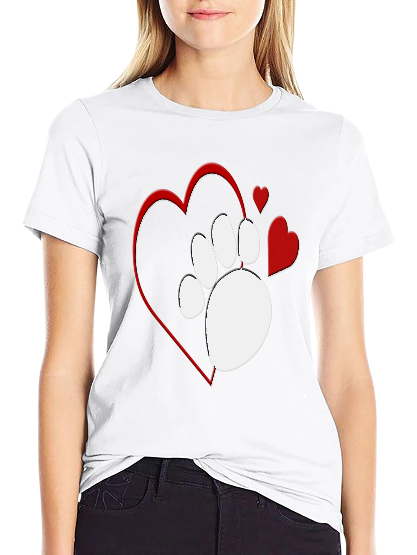 Paw Print Heart T-Shirt - Love Your Pet!