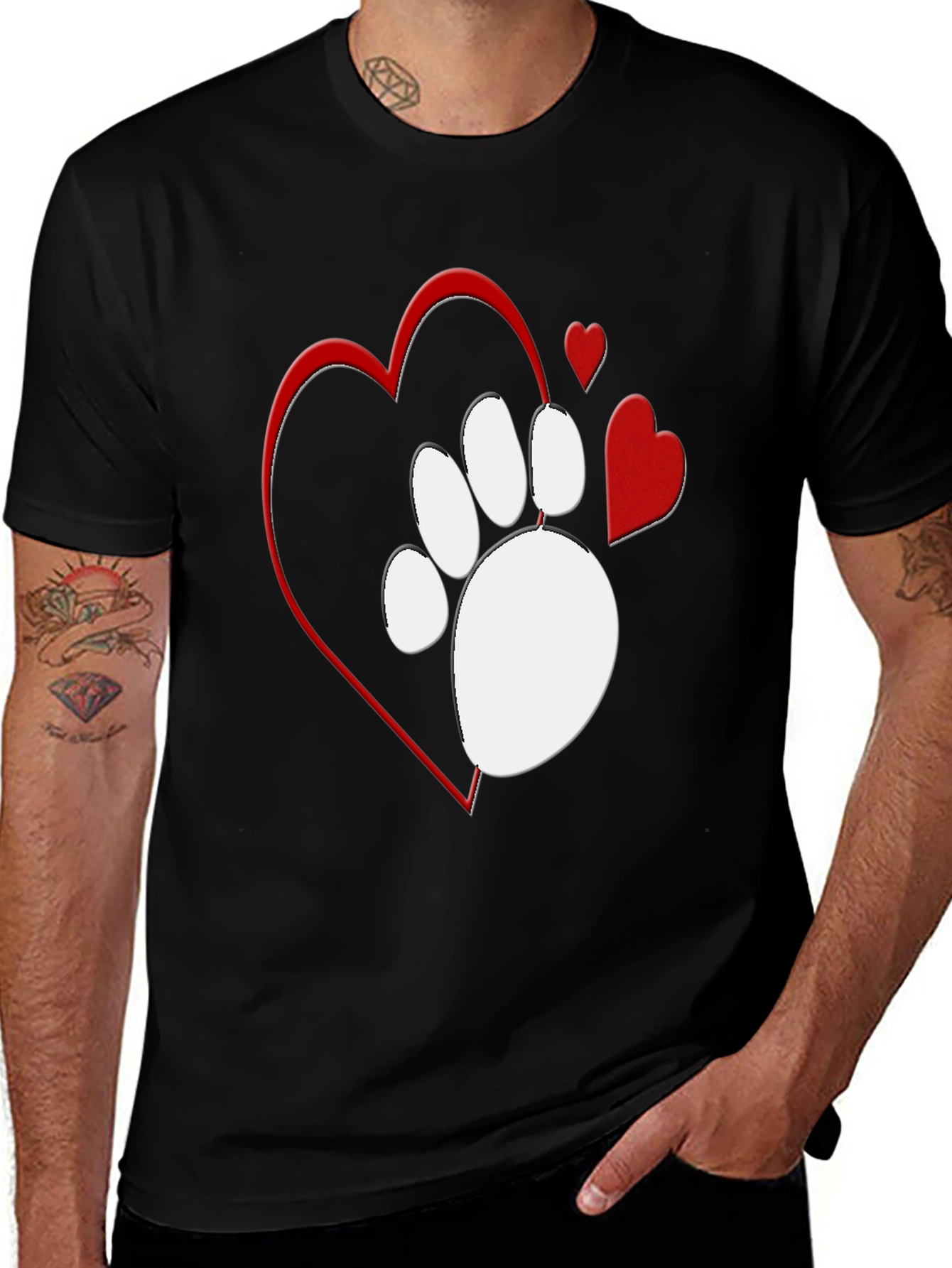 Paw Print Heart T-Shirt - Love Your Pet!