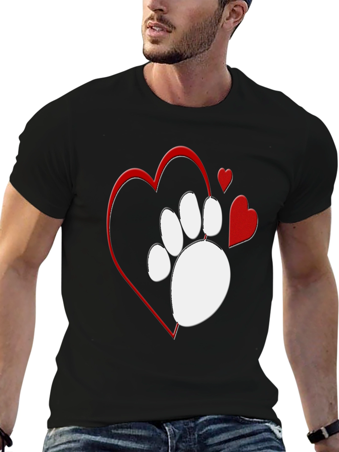 Paw Print Heart T-Shirt - Love Your Pet!