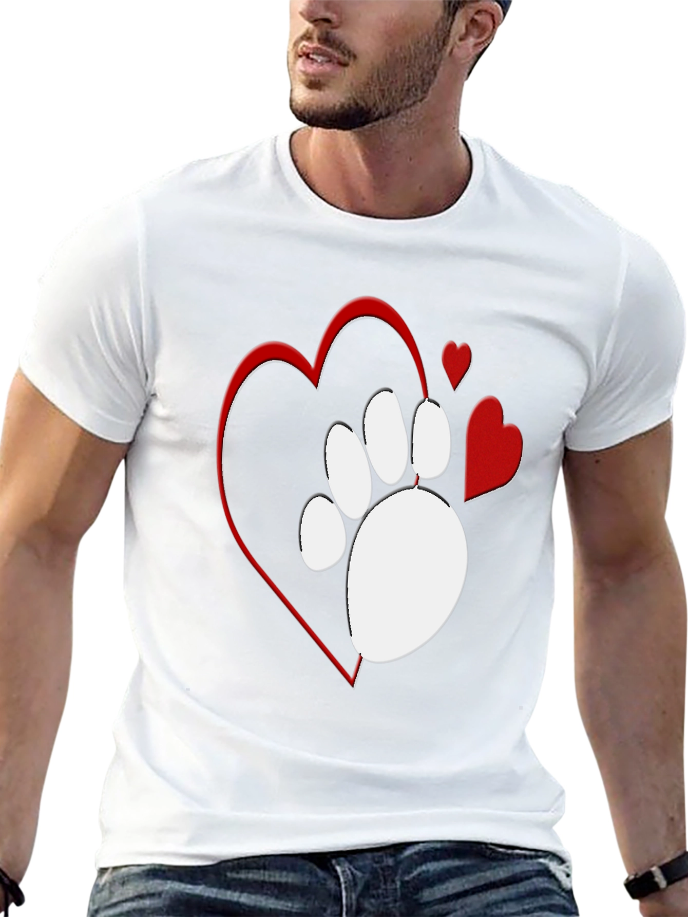 Paw Print Heart T-Shirt - Love Your Pet!