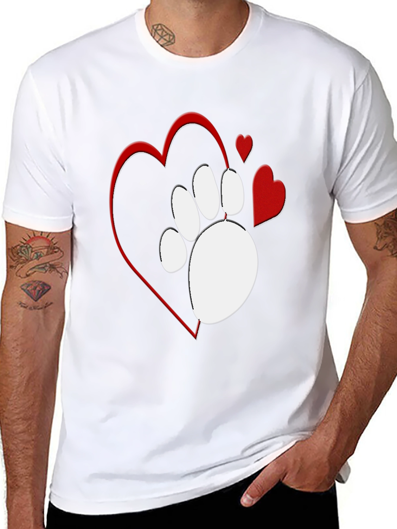 Paw Print Heart T-Shirt - Love Your Pet!