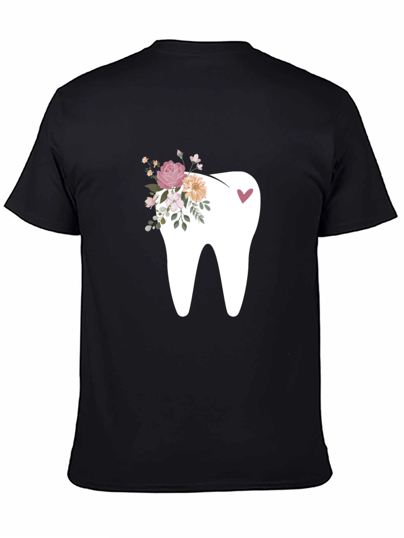 Floral Tooth Graphic Tee - Black