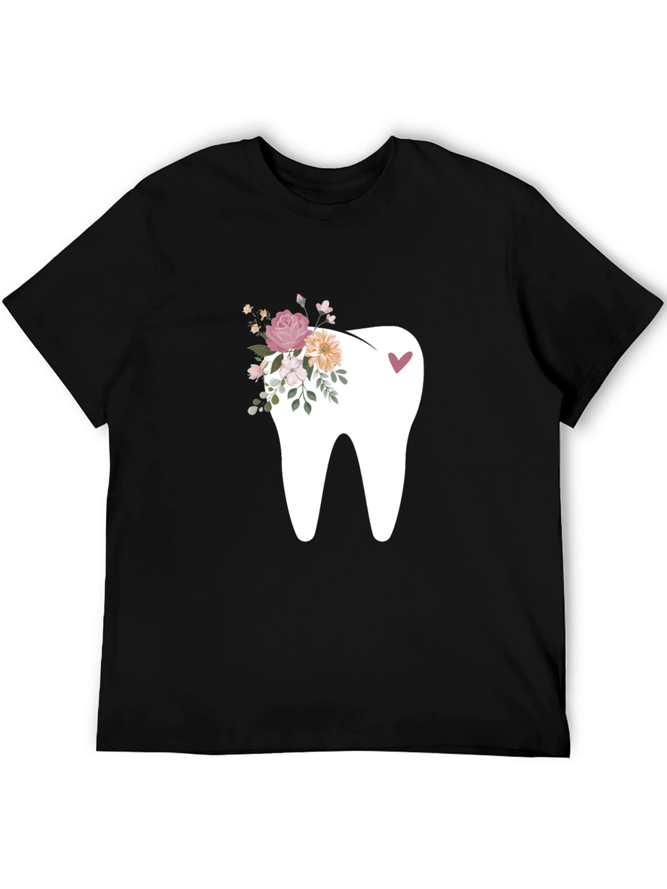 Floral Tooth Graphic Tee - Black