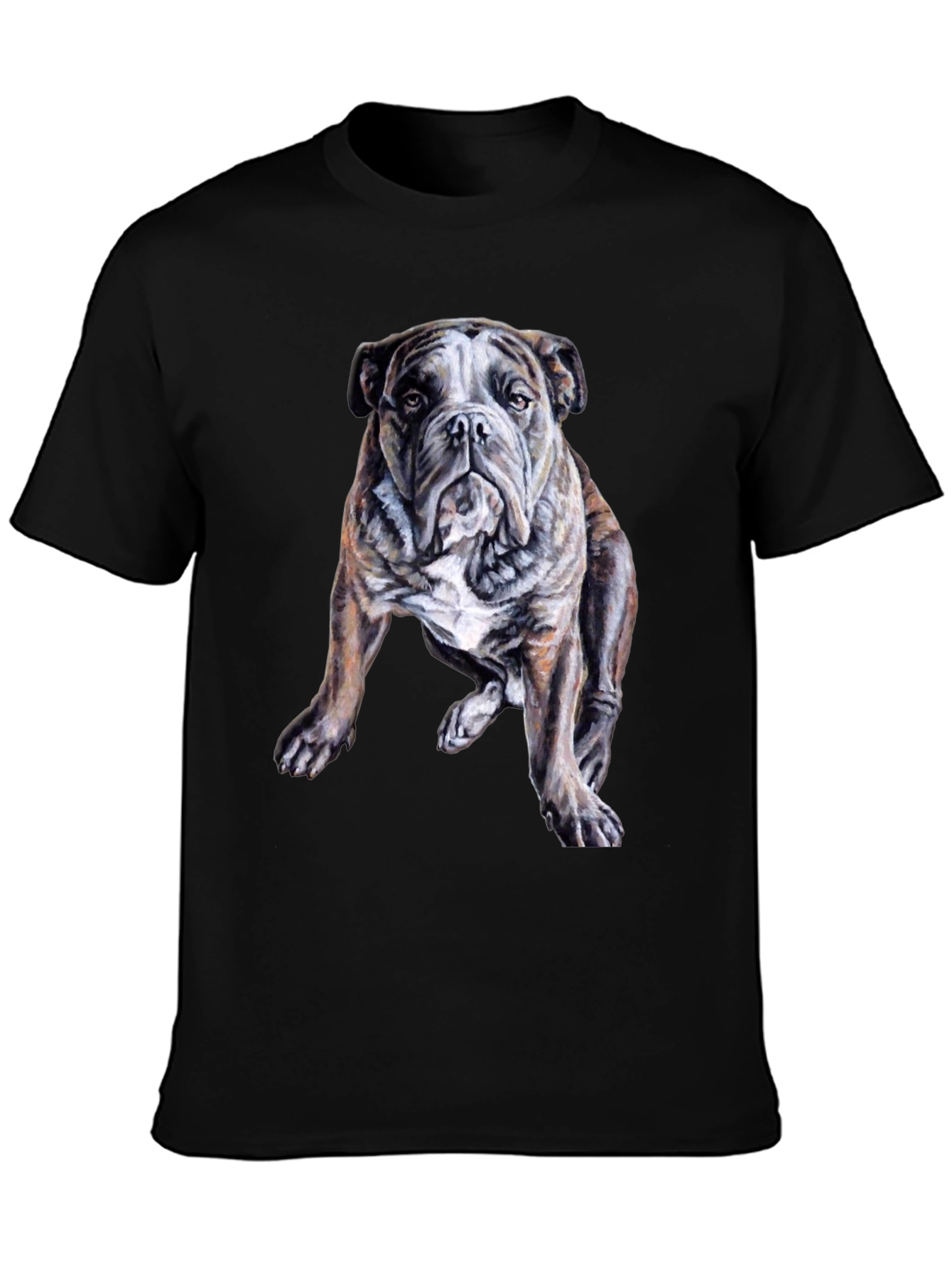 Bulldog Graphic Print Mens Black T-Shirt