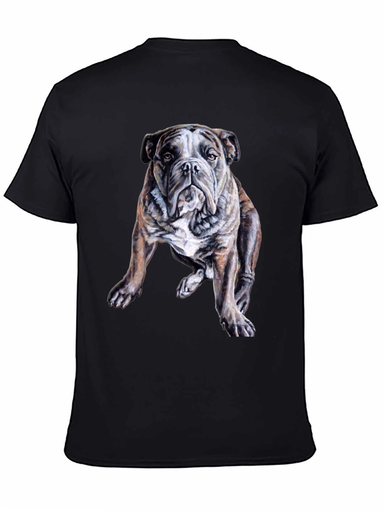 Bulldog Graphic Print Mens Black T-Shirt