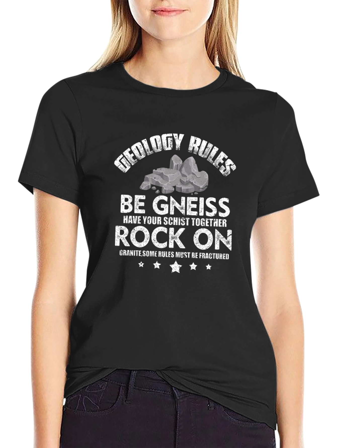 Geology Pun T-Shirt: Be Gneiss Rock On!