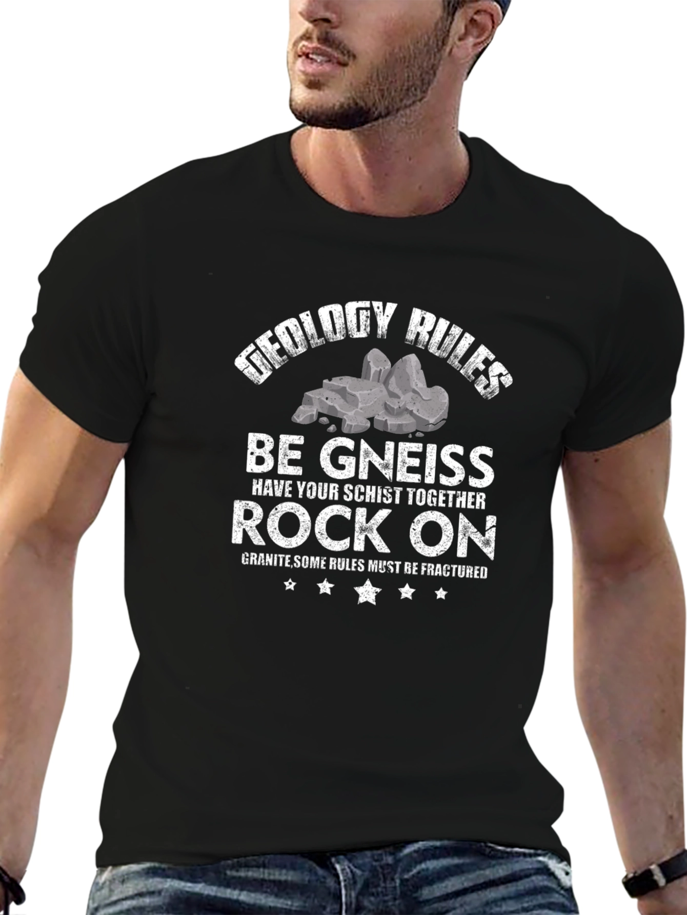 Geology Pun T-Shirt: Be Gneiss Rock On!