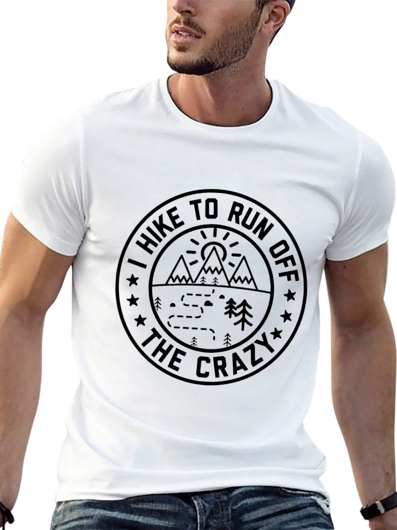 Hike to Run Off The Crazy Graphic Tee