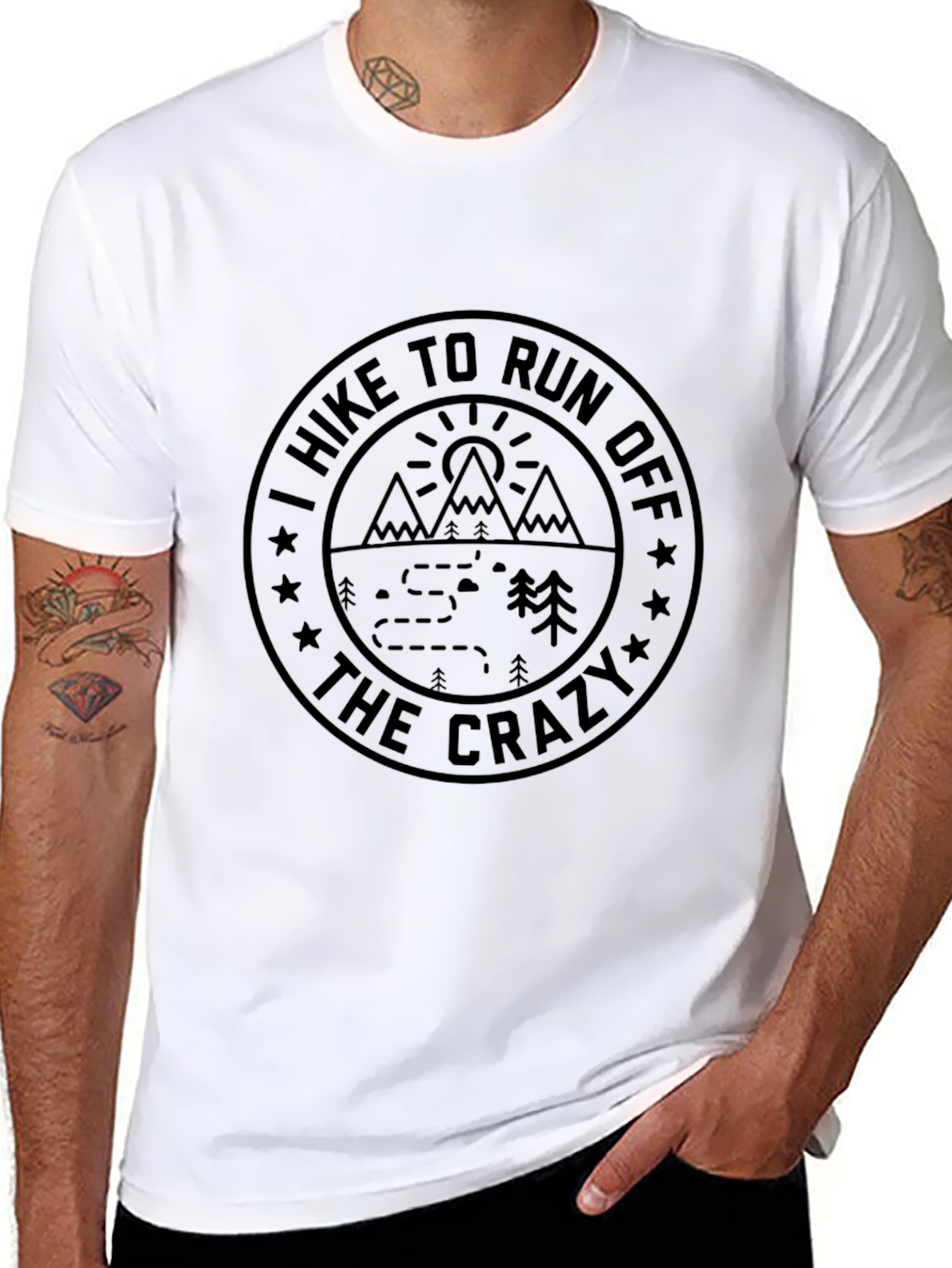 Hike to Run Off The Crazy Graphic Tee