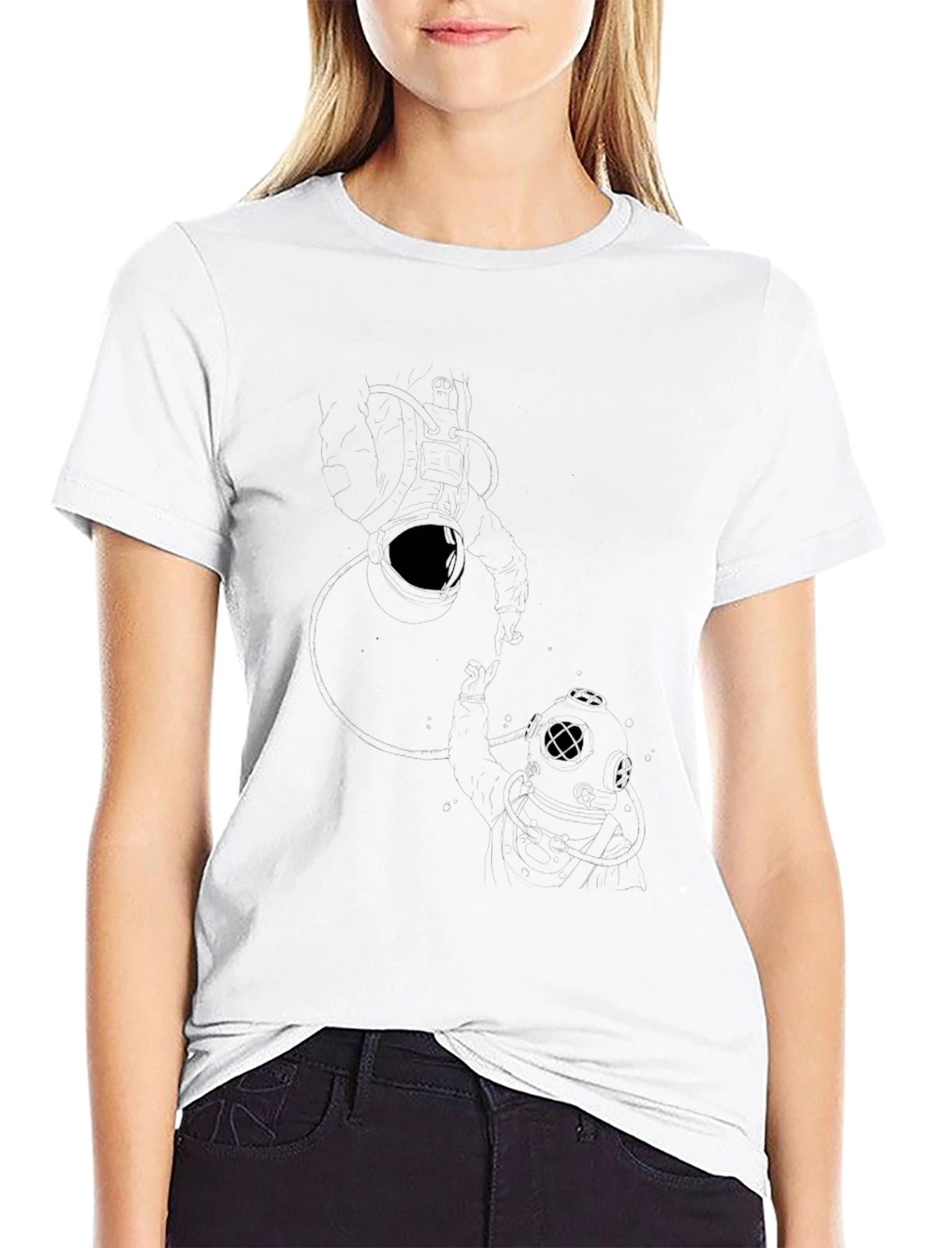 Mens Black Graphic Print Crew Neck T-Shirt