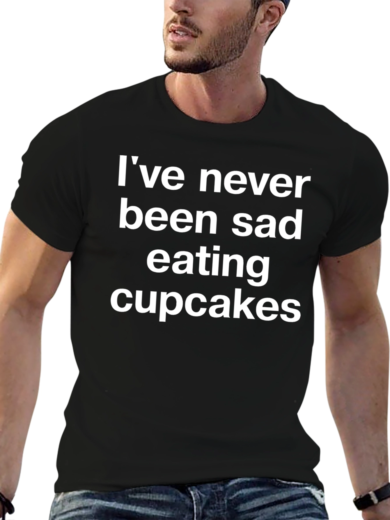 Funny Cupcake T-Shirt - Never Been Sad Eating Cupcakes