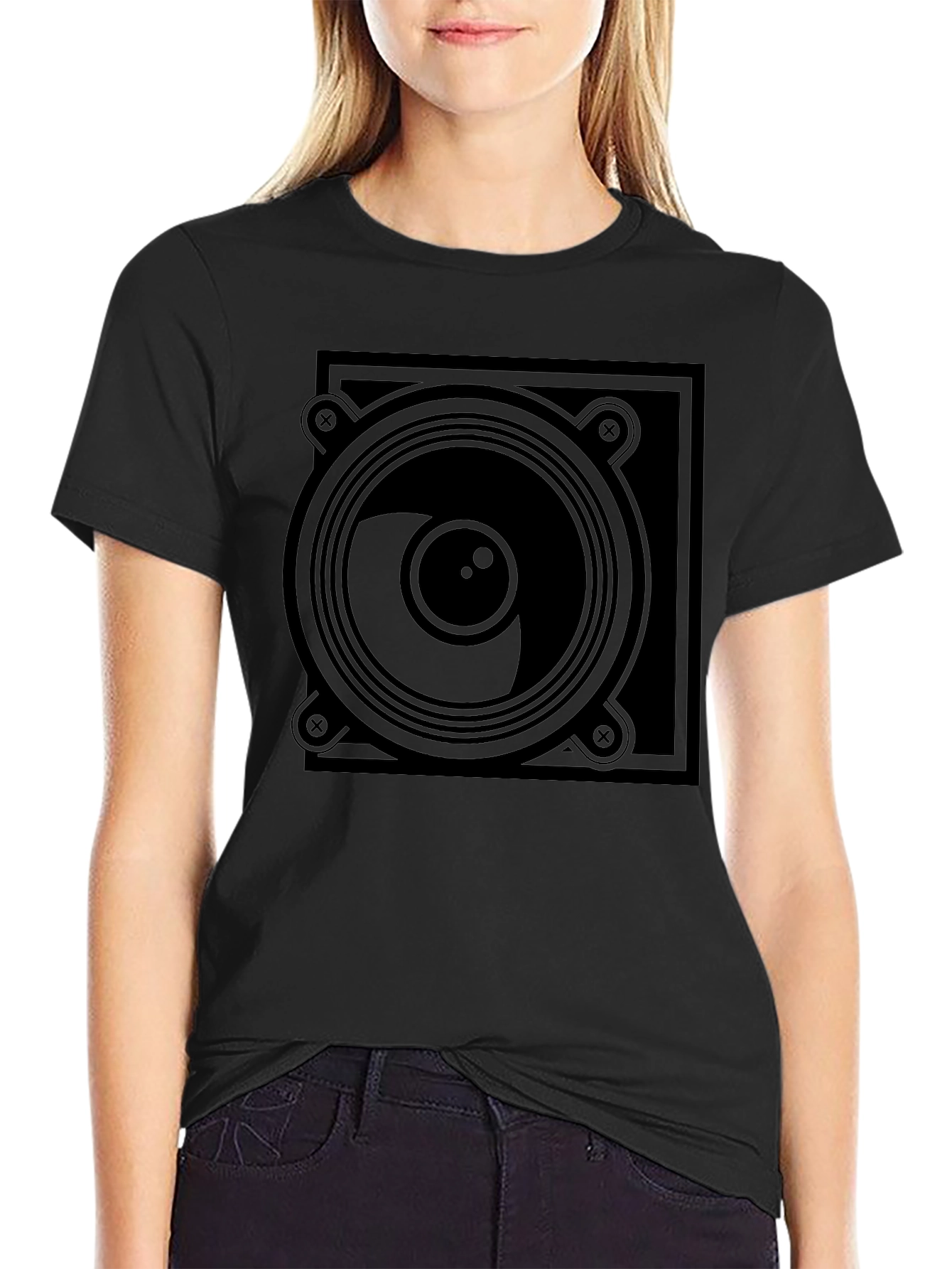 Speaker Graphic T-Shirt - Black Tee
