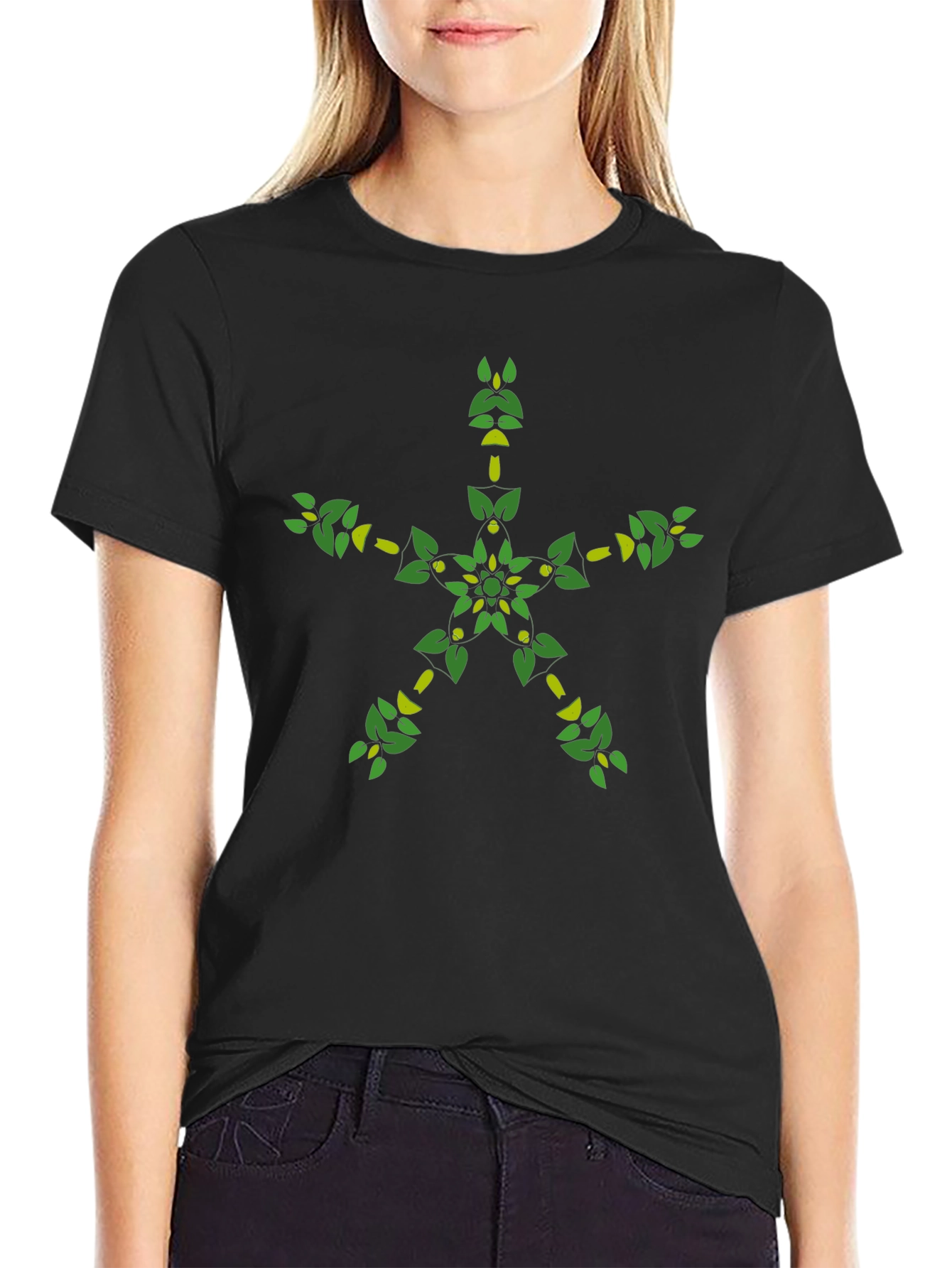Nature Star Graphic Tee - Black