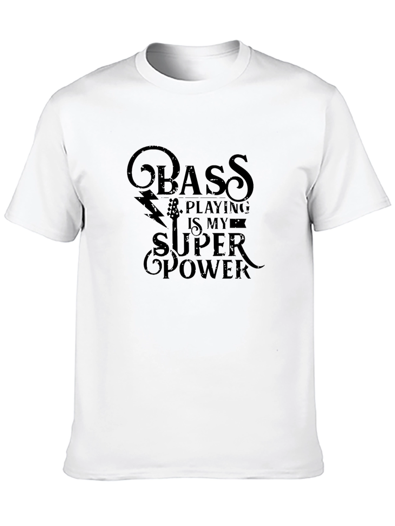 Bass Playing is My Super Power Black T-Shirt