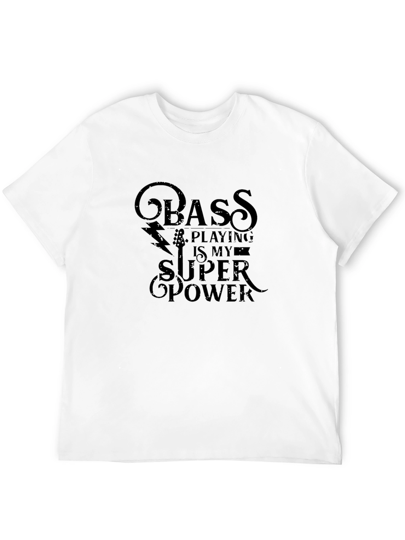 Bass Playing is My Super Power Black T-Shirt