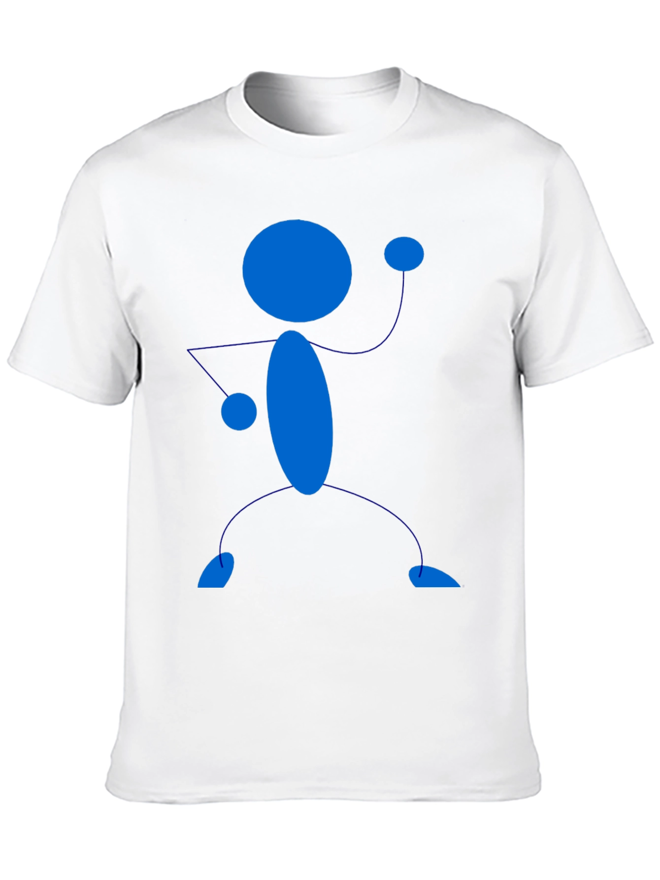 Black T-Shirt with Blue Stick Figure Design