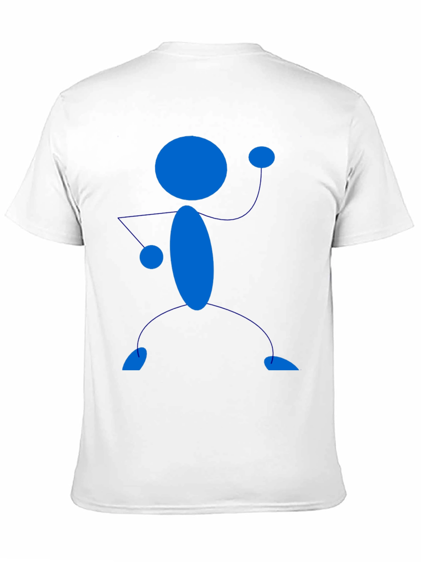 Black T-Shirt with Blue Stick Figure Design