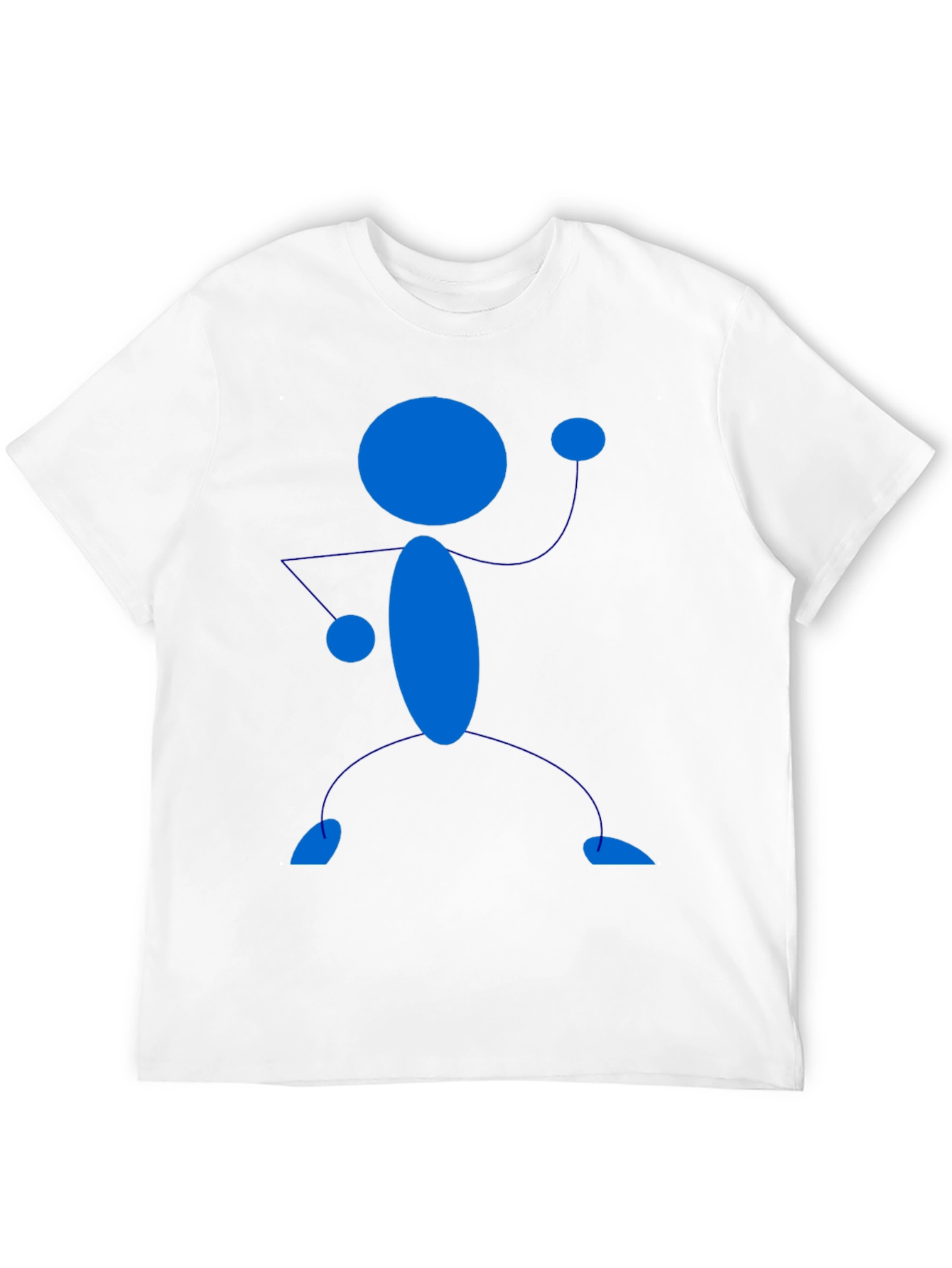 Black T-Shirt with Blue Stick Figure Design