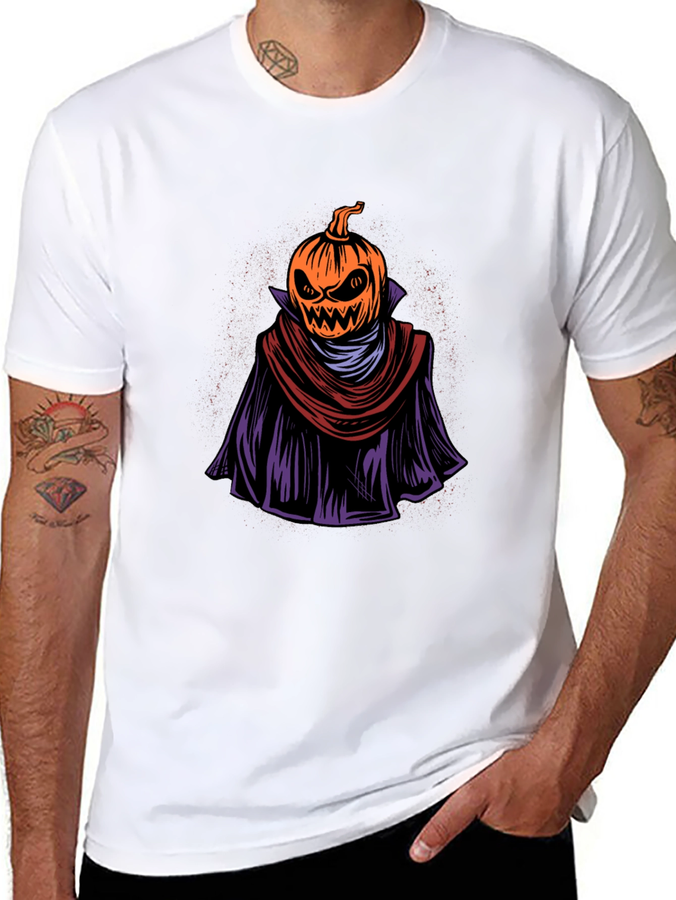 Spooky Pumpkin Head Graphic Tee - Halloween Apparel