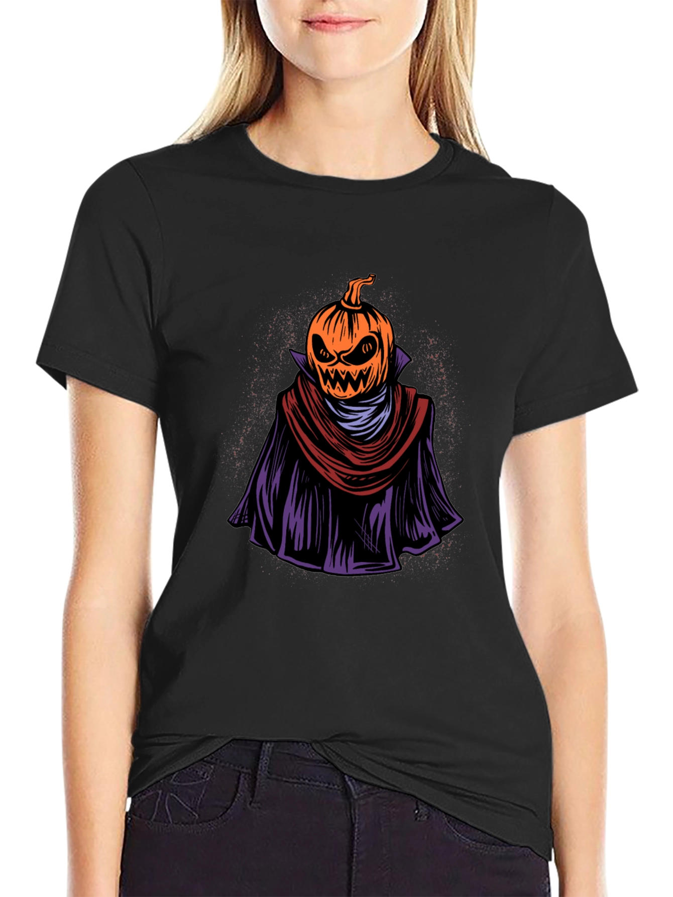 Spooky Pumpkin Head Graphic Tee - Halloween Apparel