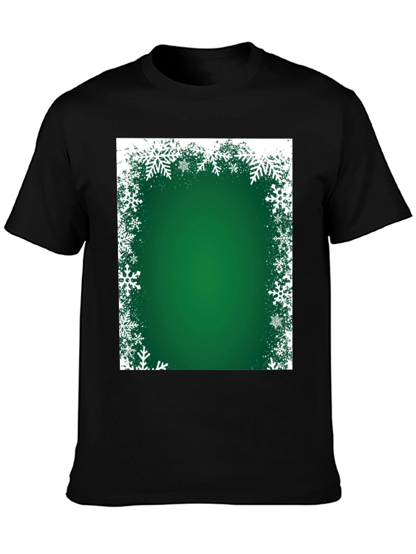 Festive Green Snowflake Border T-Shirt