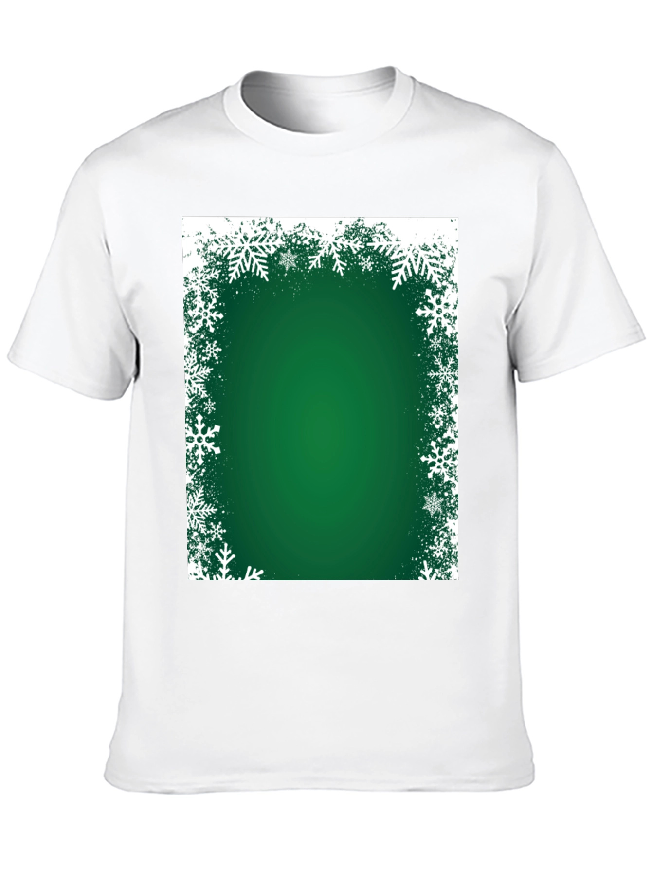 Festive Green Snowflake Border T-Shirt