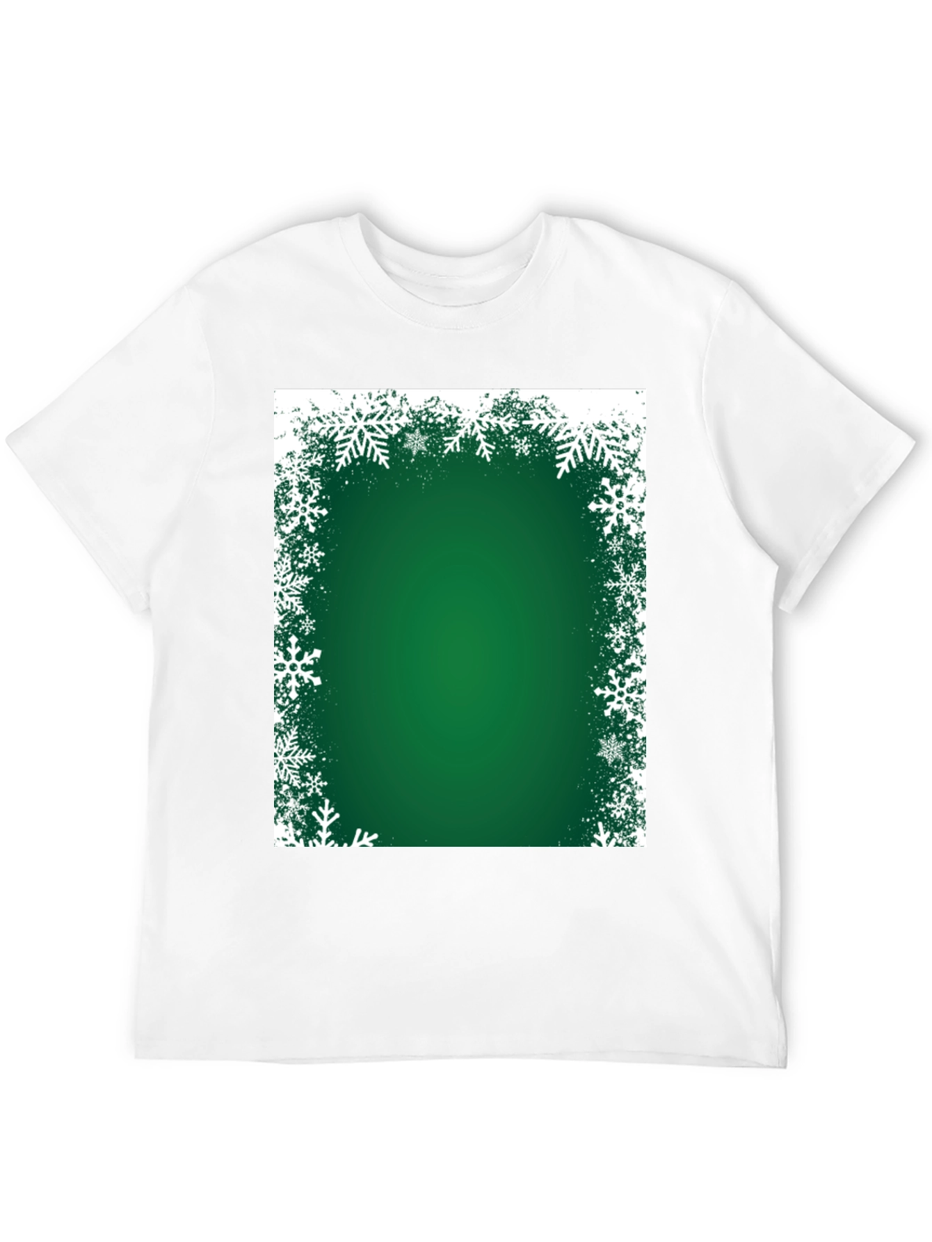 Festive Green Snowflake Border T-Shirt