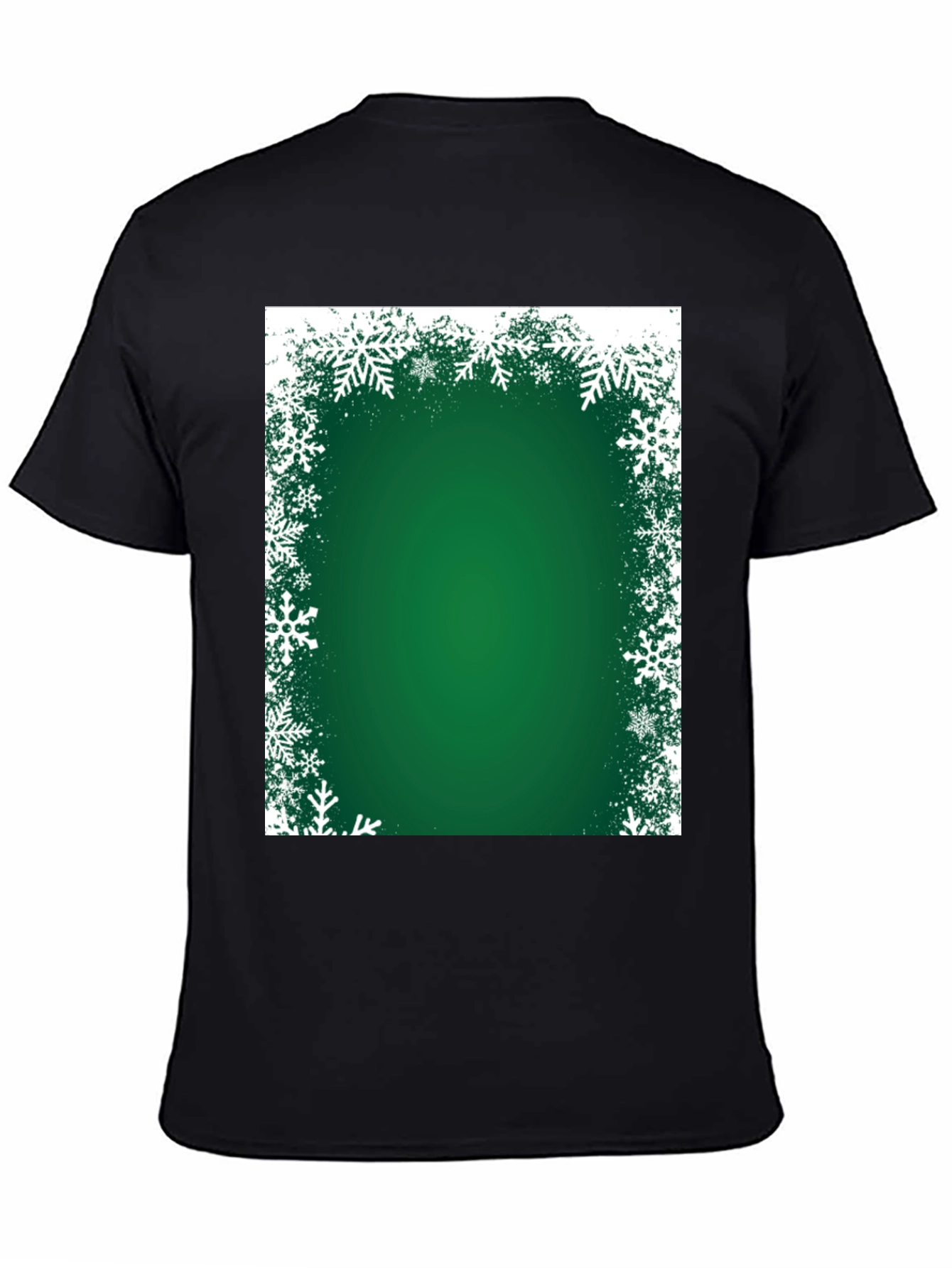 Festive Green Snowflake Border T-Shirt