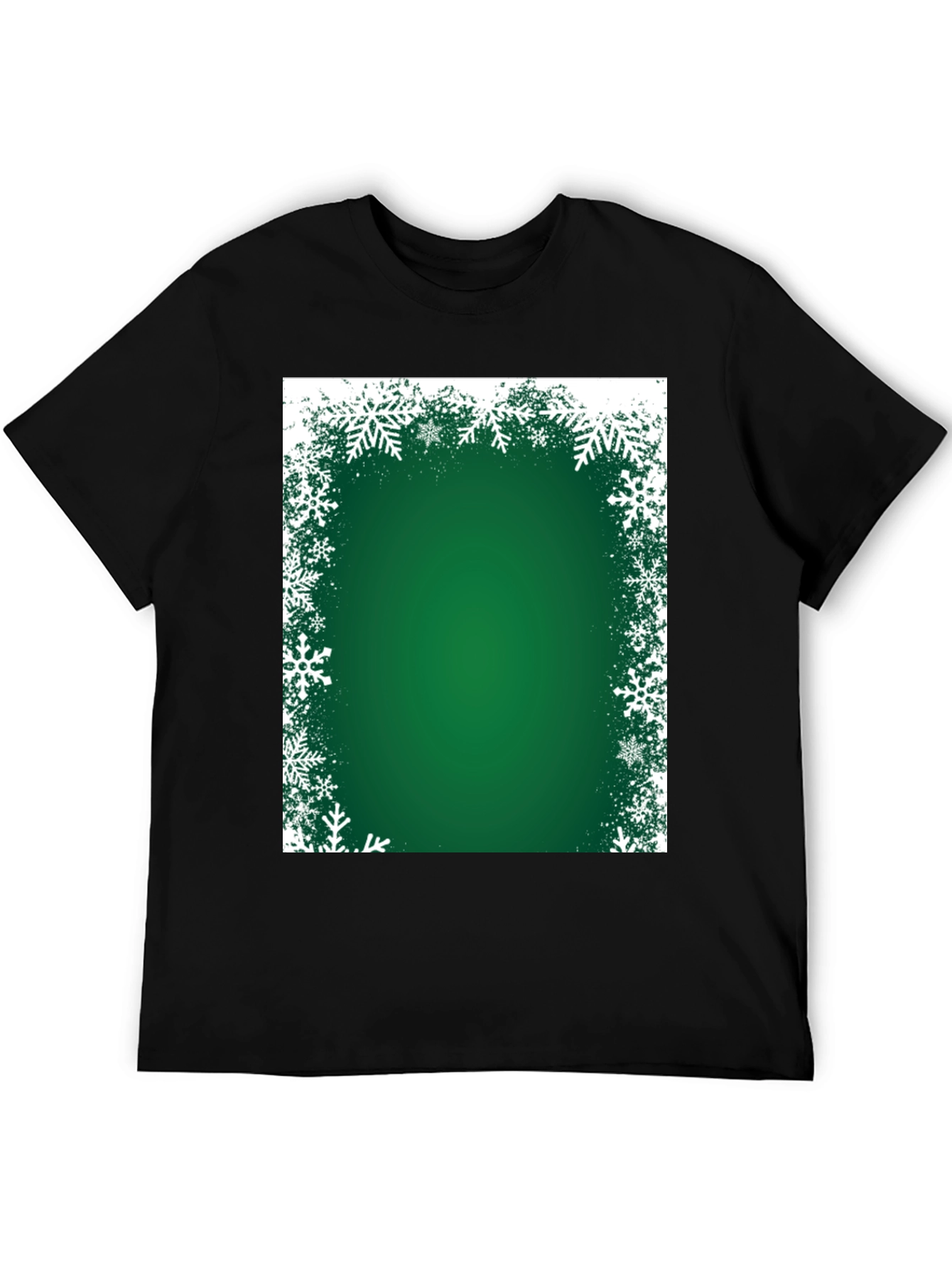 Festive Green Snowflake Border T-Shirt