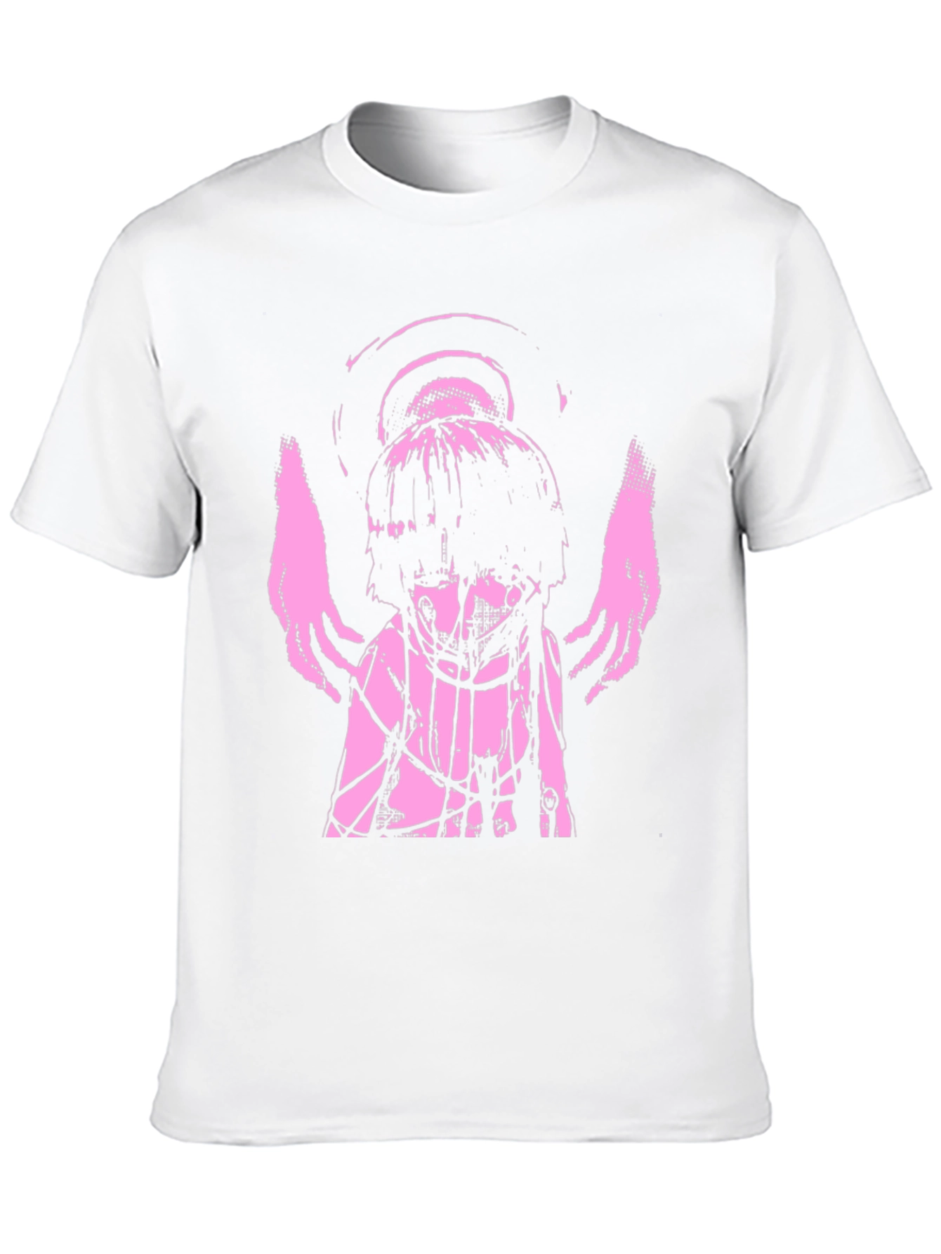 Angelic Anime Graphic Tee - Black