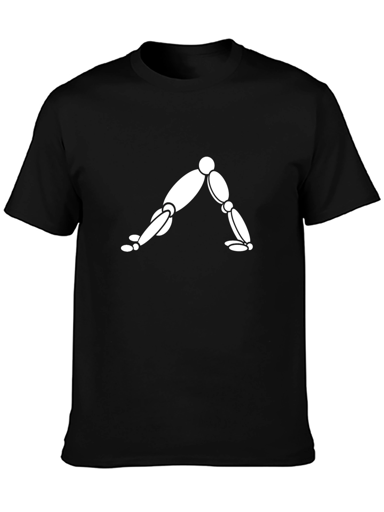 Yoga Pose Graphic Tee - Black Cotton Blend