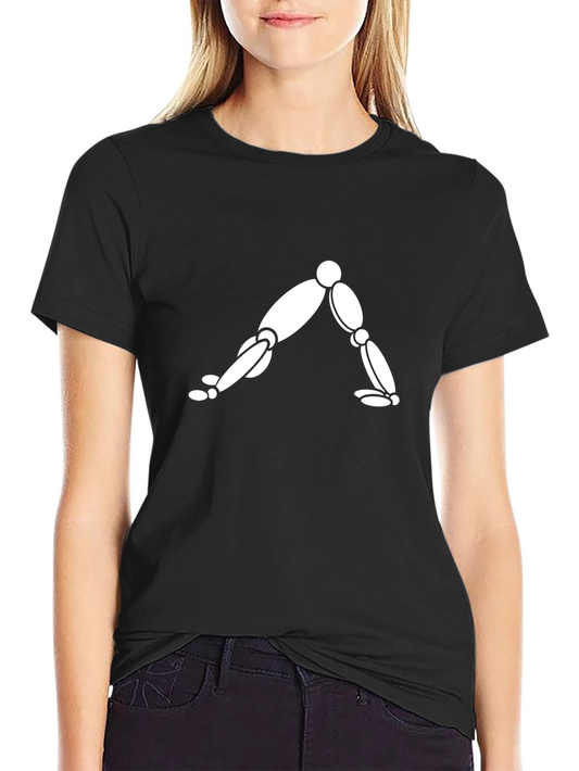 Yoga Pose Graphic Tee - Black Cotton Blend