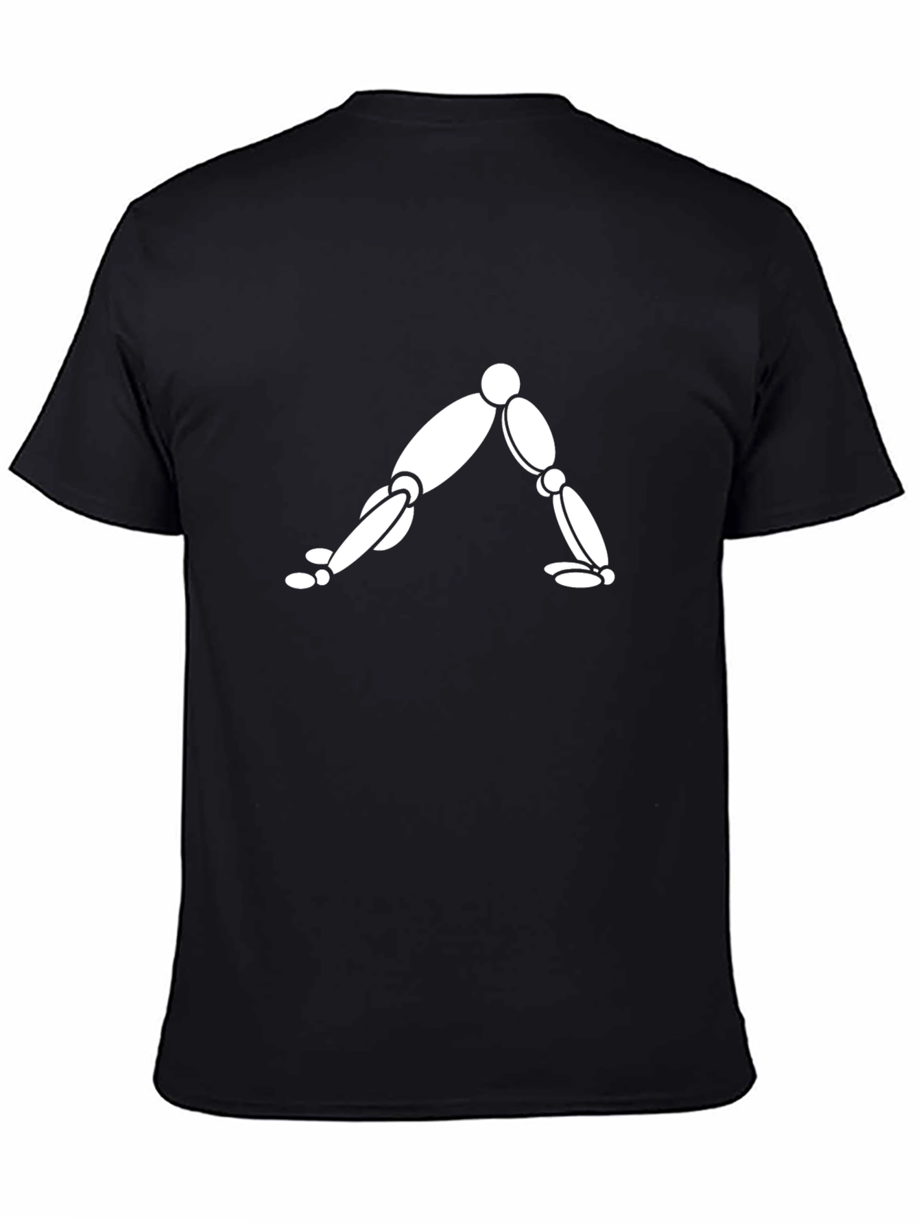 Yoga Pose Graphic Tee - Black Cotton Blend